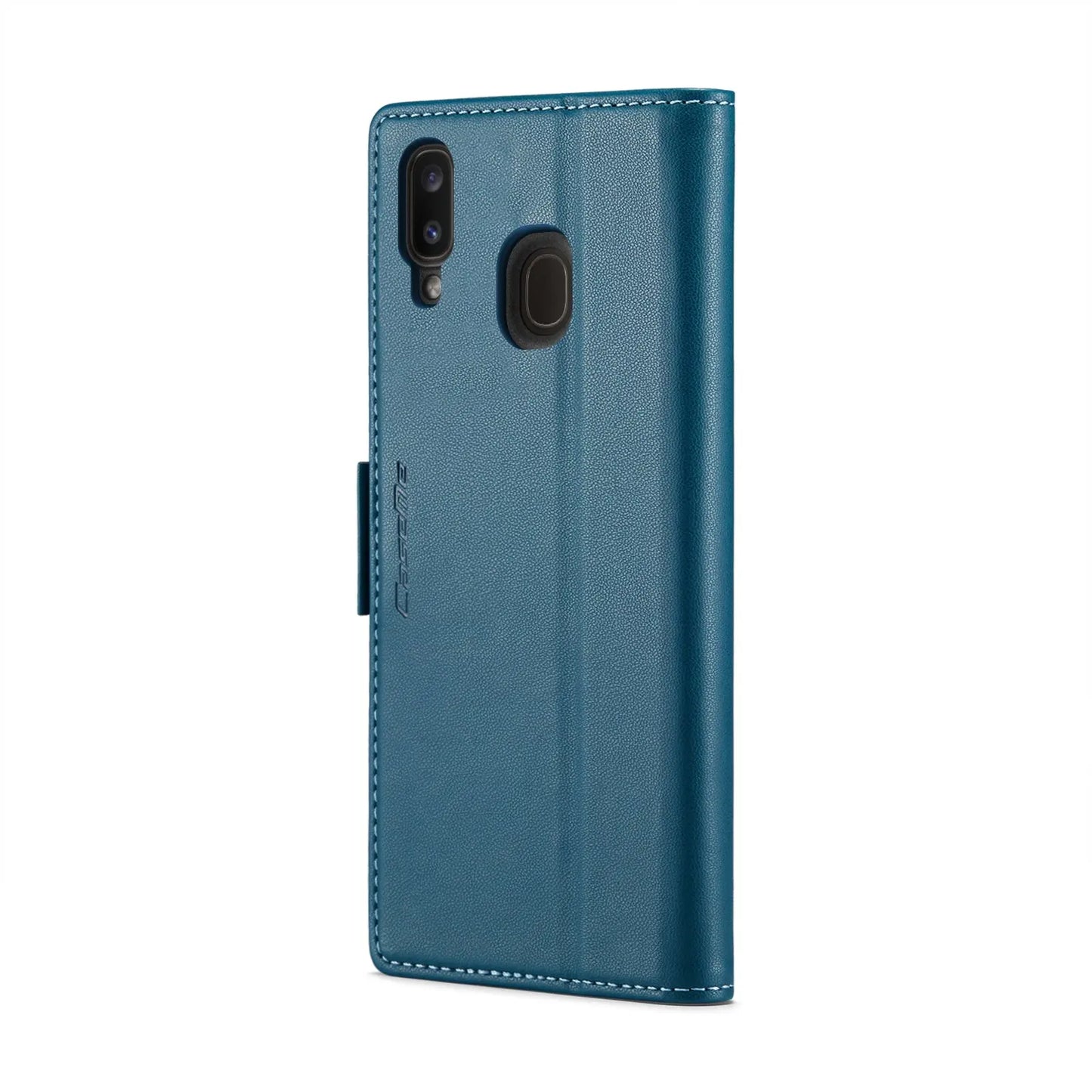 Samsung Galaxy A20 Leather Wallet Case - RFID Blocking, Stand Function, Card Slots-buycases.co.uk