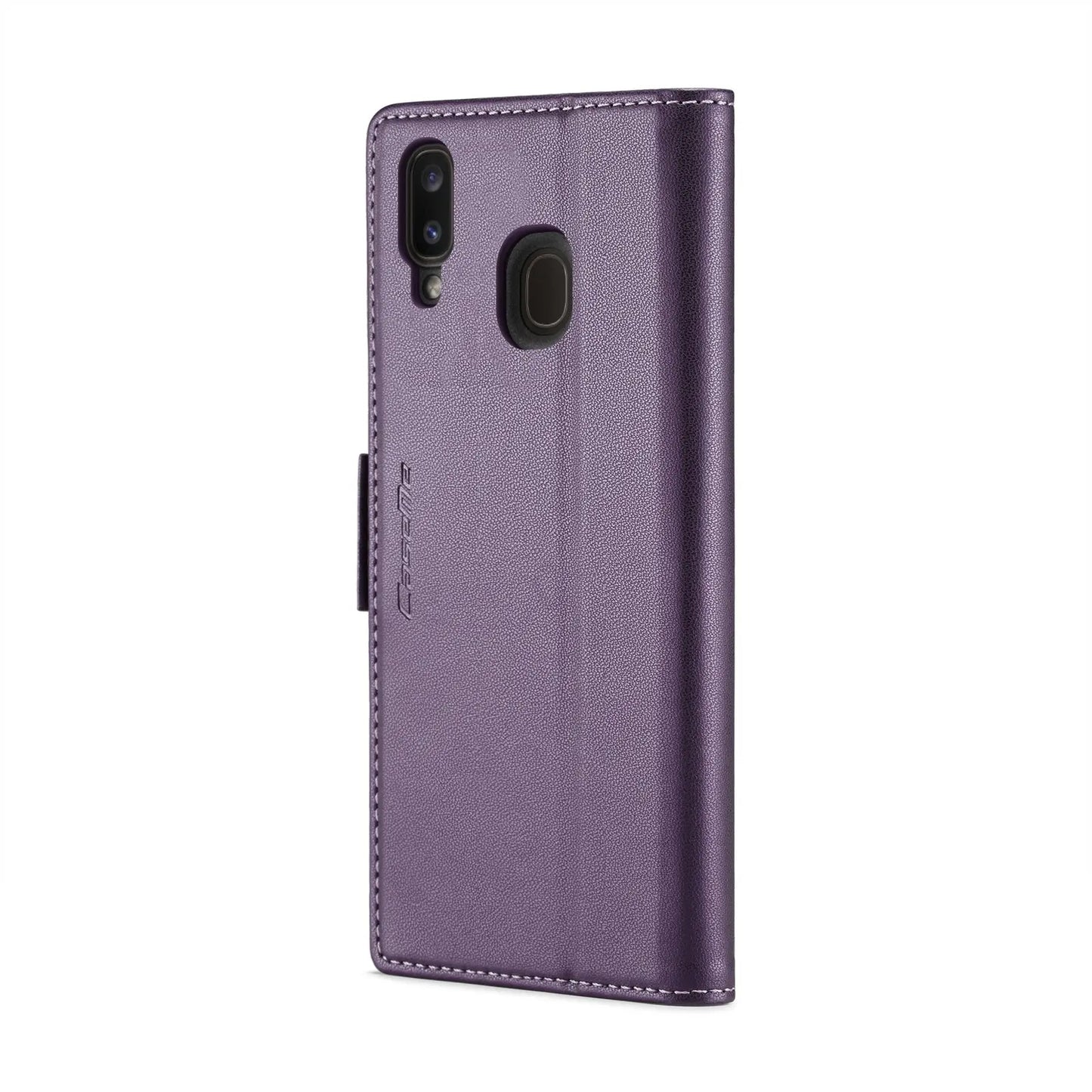Samsung Galaxy A20 Leather Wallet Case - RFID Blocking, Stand Function, Card Slots-buycases.co.uk