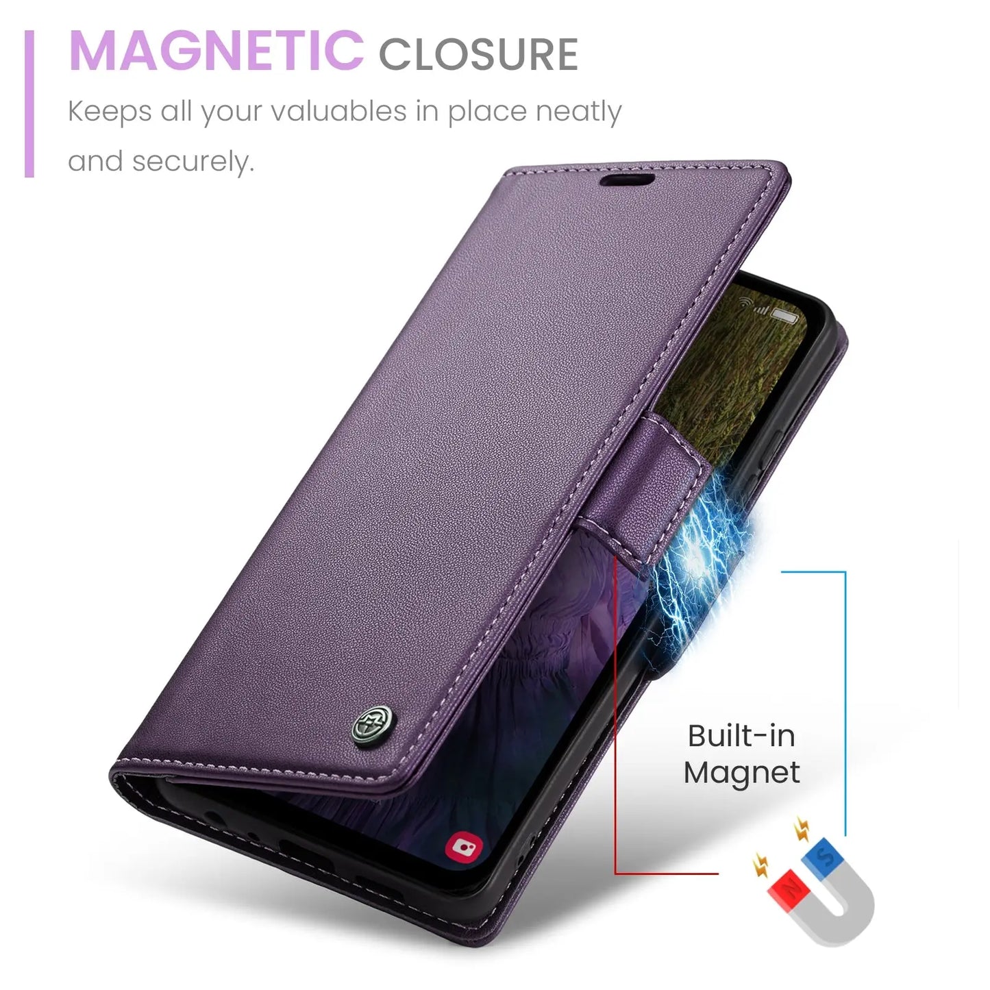 Samsung Galaxy A15 5g Leather Wallet Case - RFID Blocking, Stand Function, Card Slots-buycases.co.uk