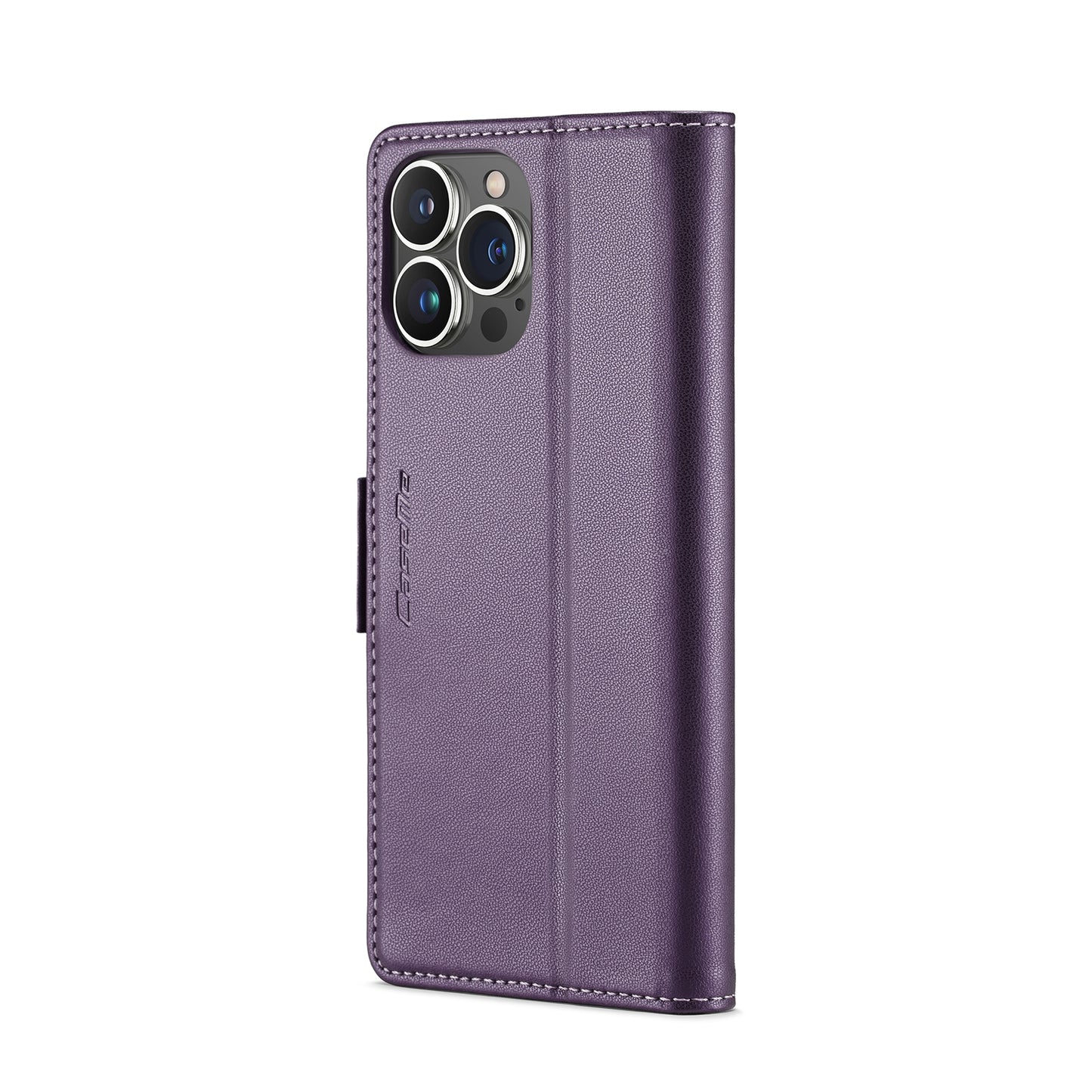 iPhone 13 Pro Leather Wallet Case - RFID Blocking, Stand Function, Card Slots
