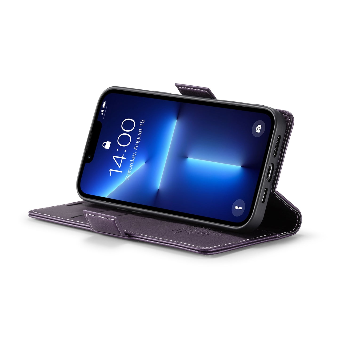 iPhone 13 Pro Leather Wallet Case - RFID Blocking, Stand Function, Card Slots