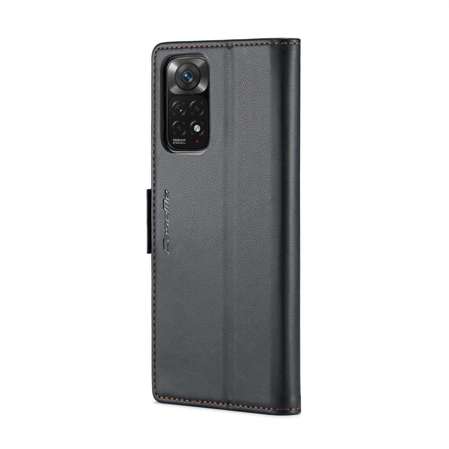 Xiaomi Redmi Note 11S Global Leather Wallet Case - RFID Blocking, Stand Function, Card Slots