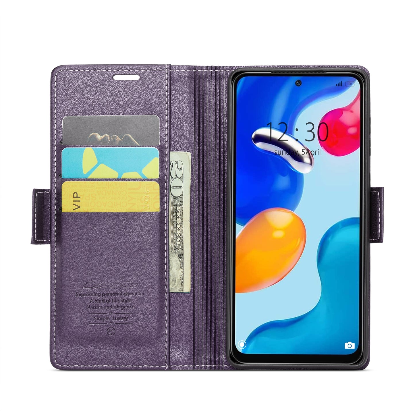 Xiaomi Redmi Note 11S Global Leather Wallet Case - RFID Blocking, Stand Function, Card Slots