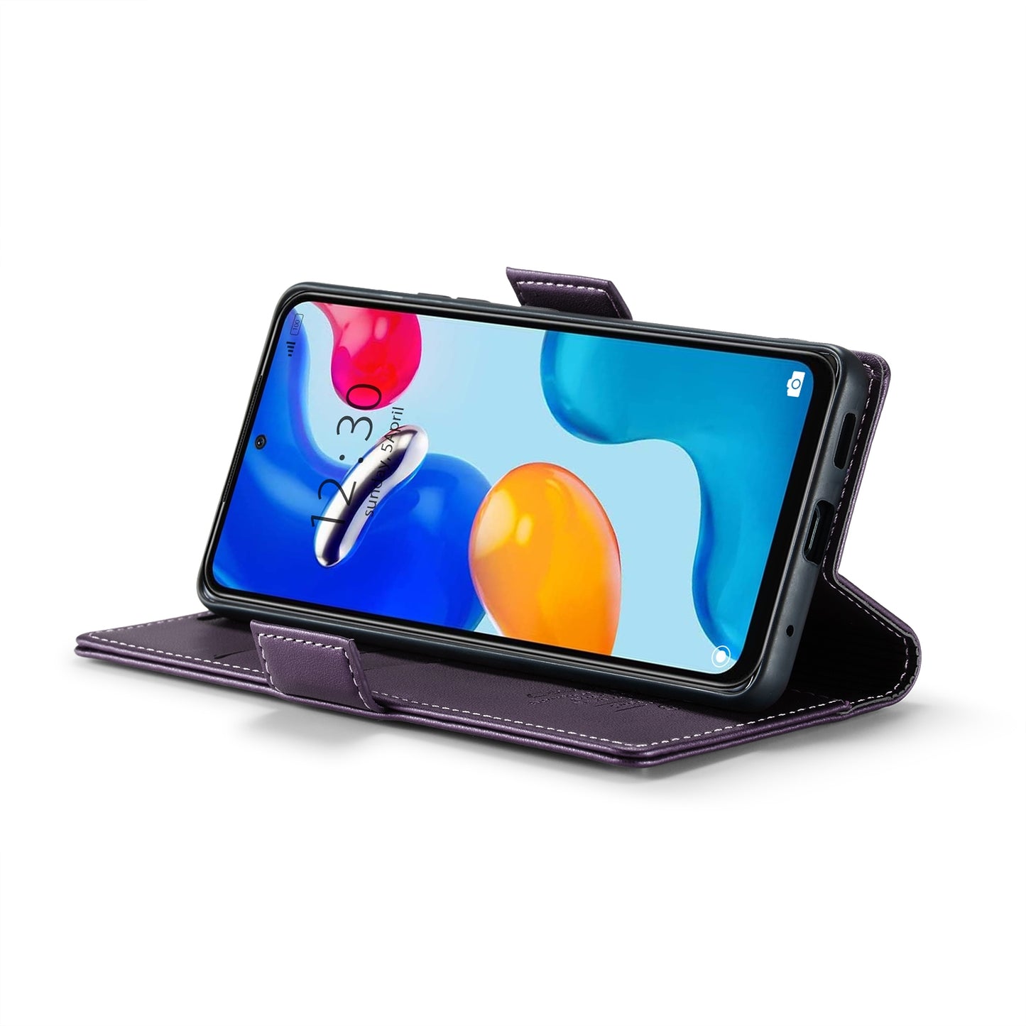 Xiaomi Redmi Note 11S Global Leather Wallet Case - RFID Blocking, Stand Function, Card Slots