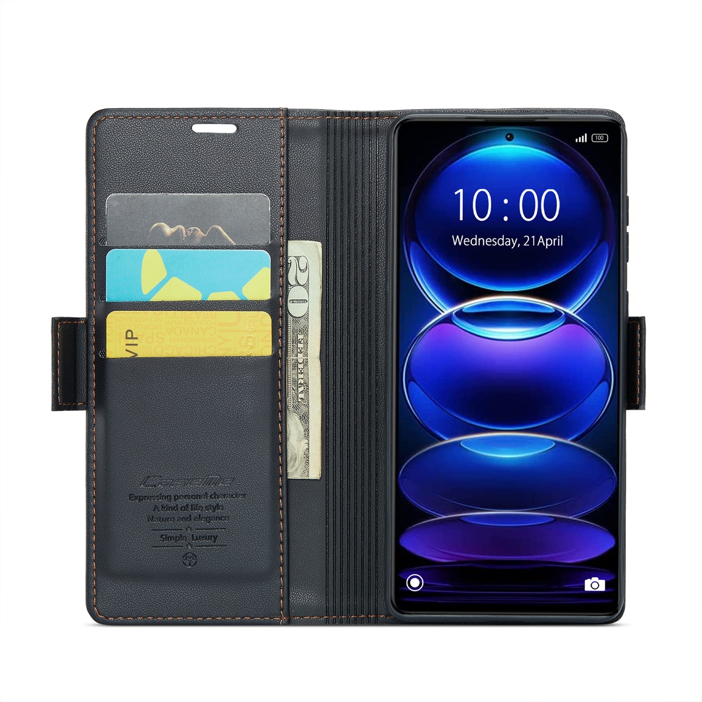 Xiaomi Redmi Note 12 Pro 5G Global Leather Wallet Case - RFID Blocking, Stand Function, Card Slots