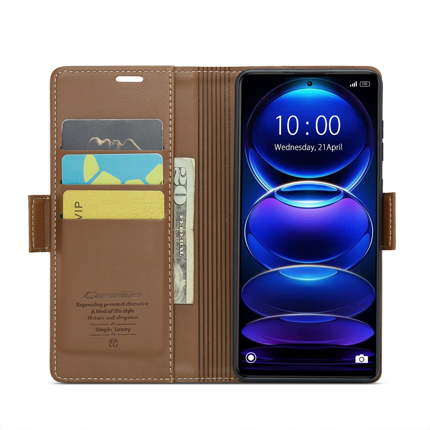 Xiaomi Redmi Note 12 Pro 5G Global Leather Wallet Case - RFID Blocking, Stand Function, Card Slots