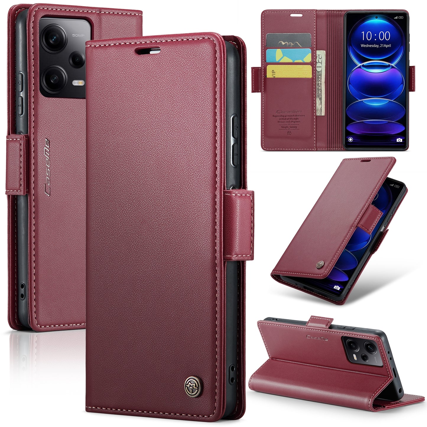 Xiaomi Poco X5 Pro 5G Leather Wallet Case - RFID Blocking, Stand Function, Card Slots