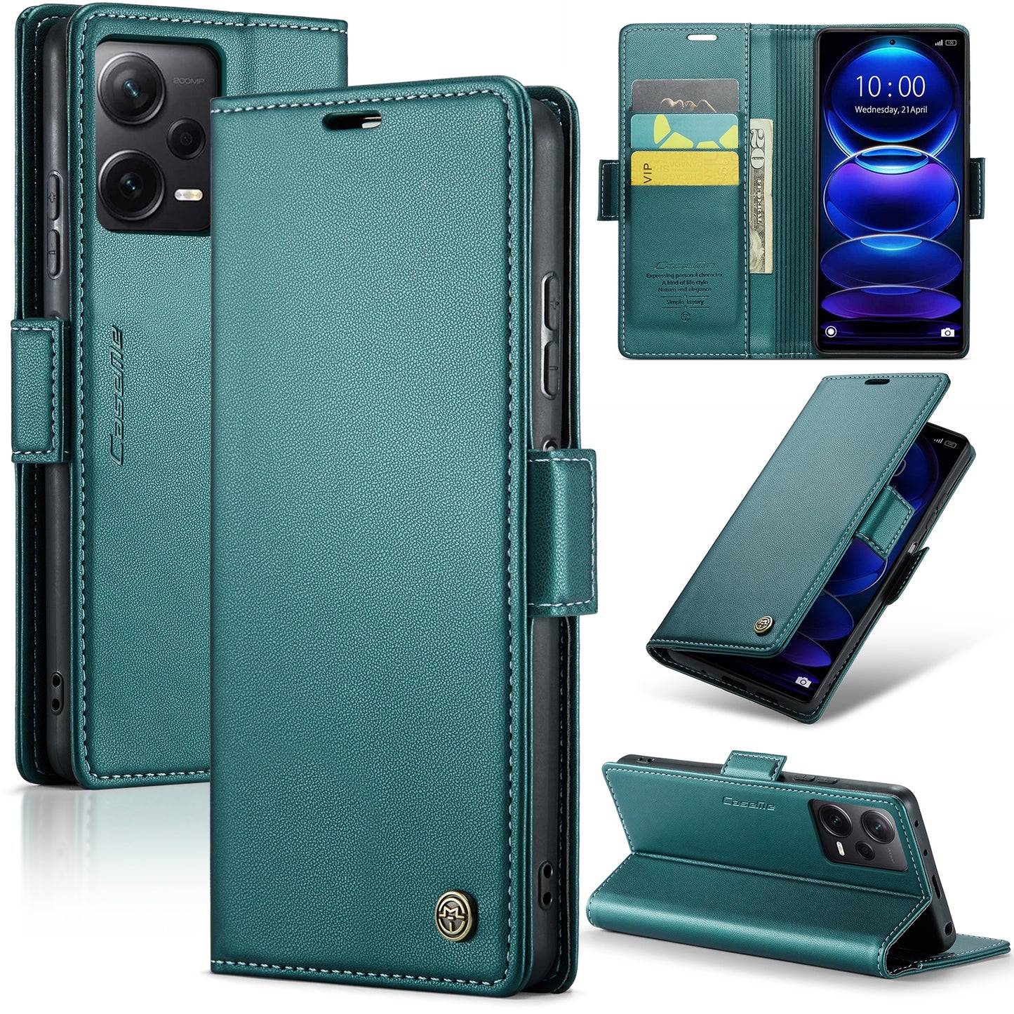 Xiaomi Redmi Note 12 Pro+ 5G Global Leather Wallet Case - RFID Blocking, Stand Function, Card Slots