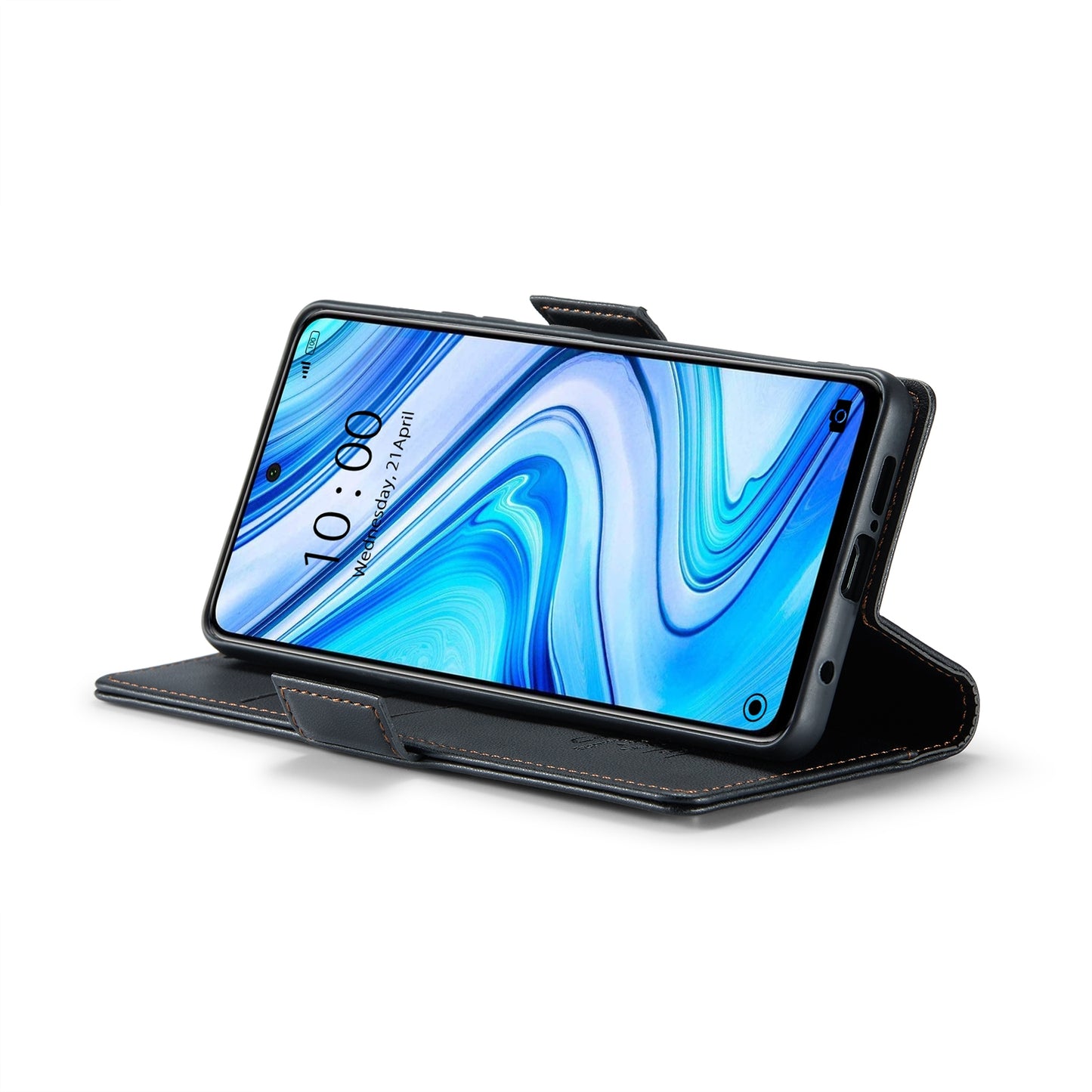 Xiaomi Redmi Note 9 Pro Max Leather Wallet Case - RFID Blocking, Stand Function, Card Slots