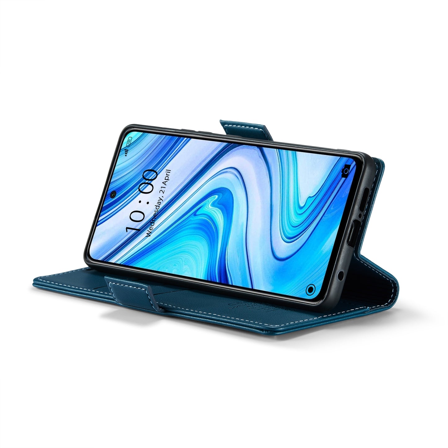 Xiaomi Redmi Note 9S Leather Wallet Case - RFID Blocking, Stand Function, Card Slots