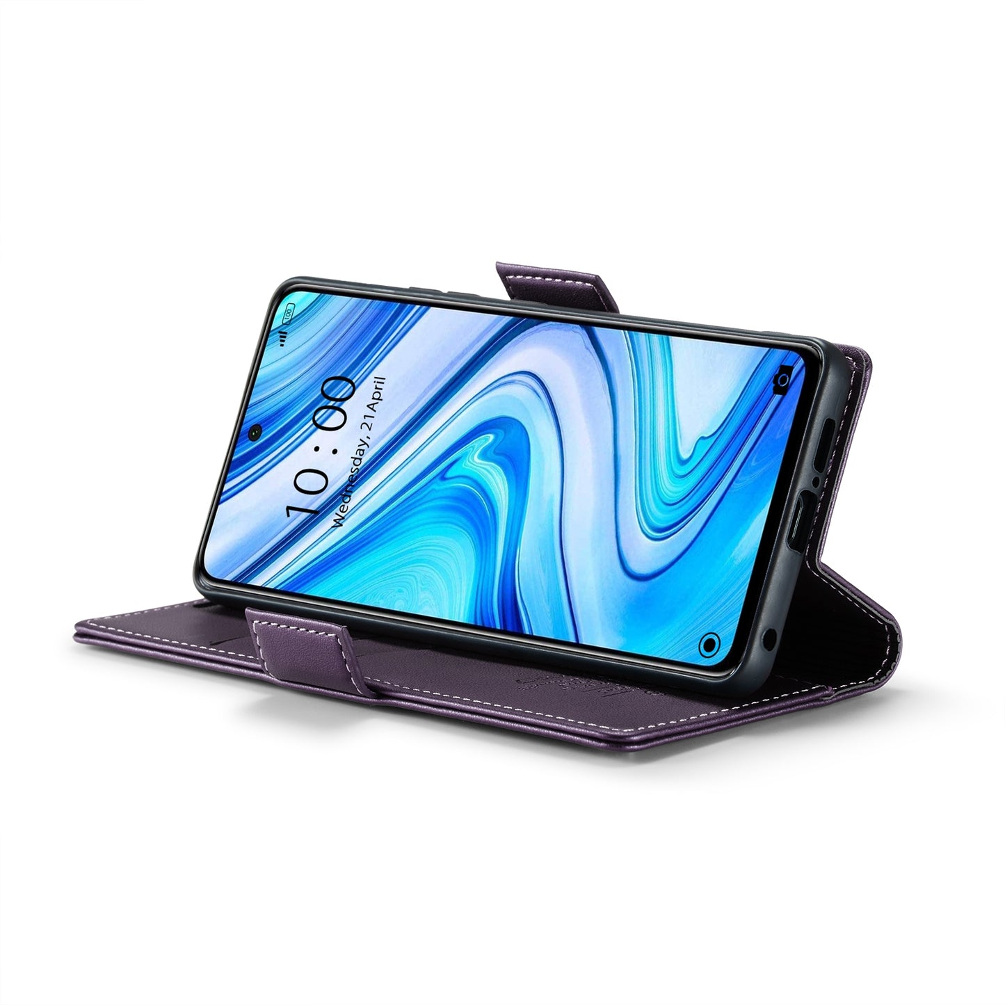 Xiaomi Redmi Note 9 Pro Max Leather Wallet Case - RFID Blocking, Stand Function, Card Slots