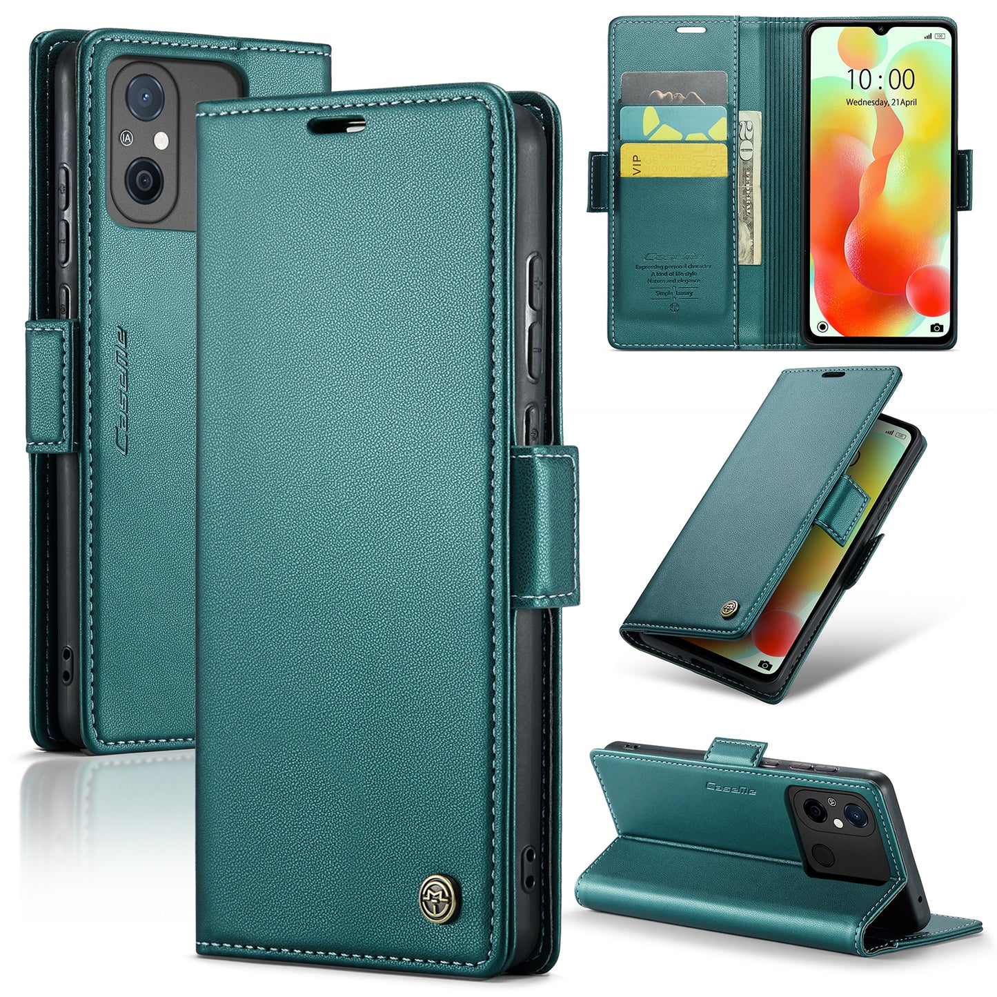 Xiaomi Redmi 12C Leather Wallet Case - RFID Blocking, Stand Function, Card Slots