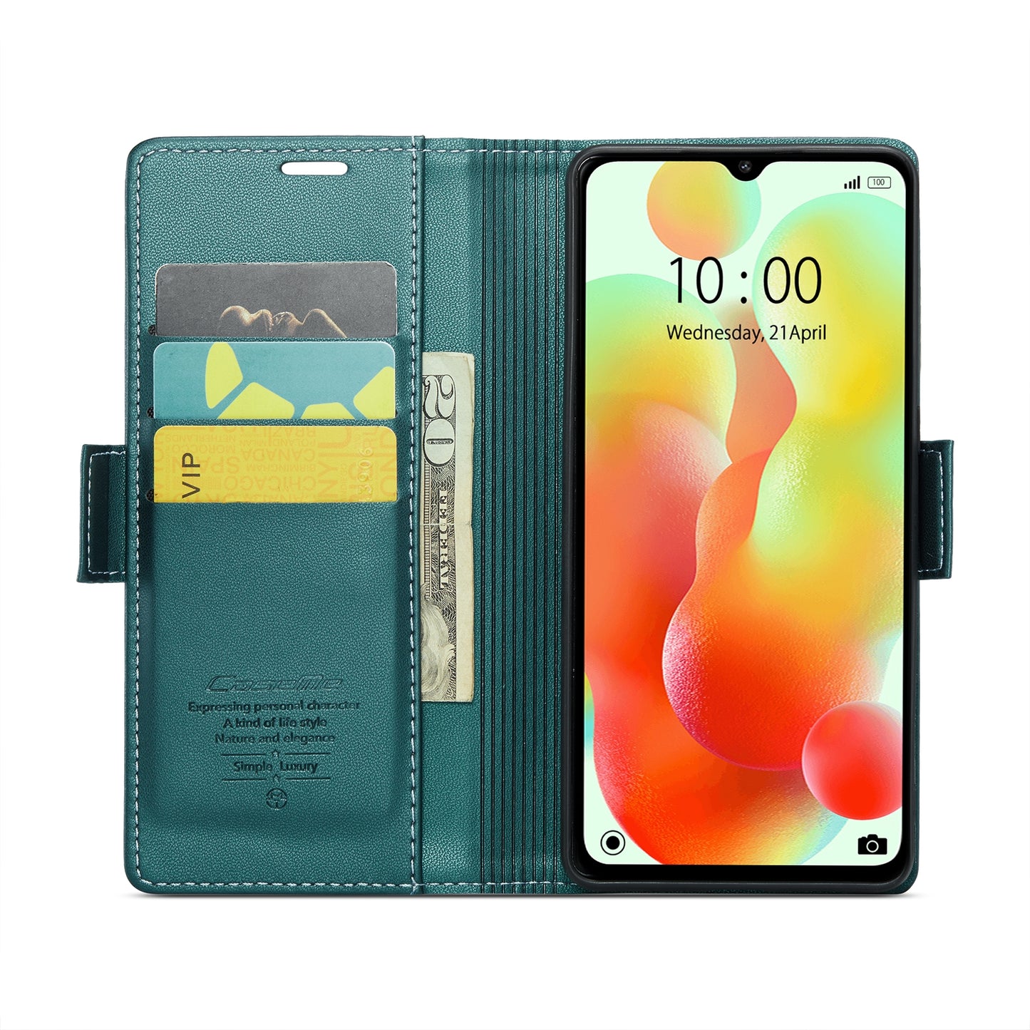 Xiaomi Redmi 11A Leather Wallet Case - RFID Blocking, Stand Function, Card Slots