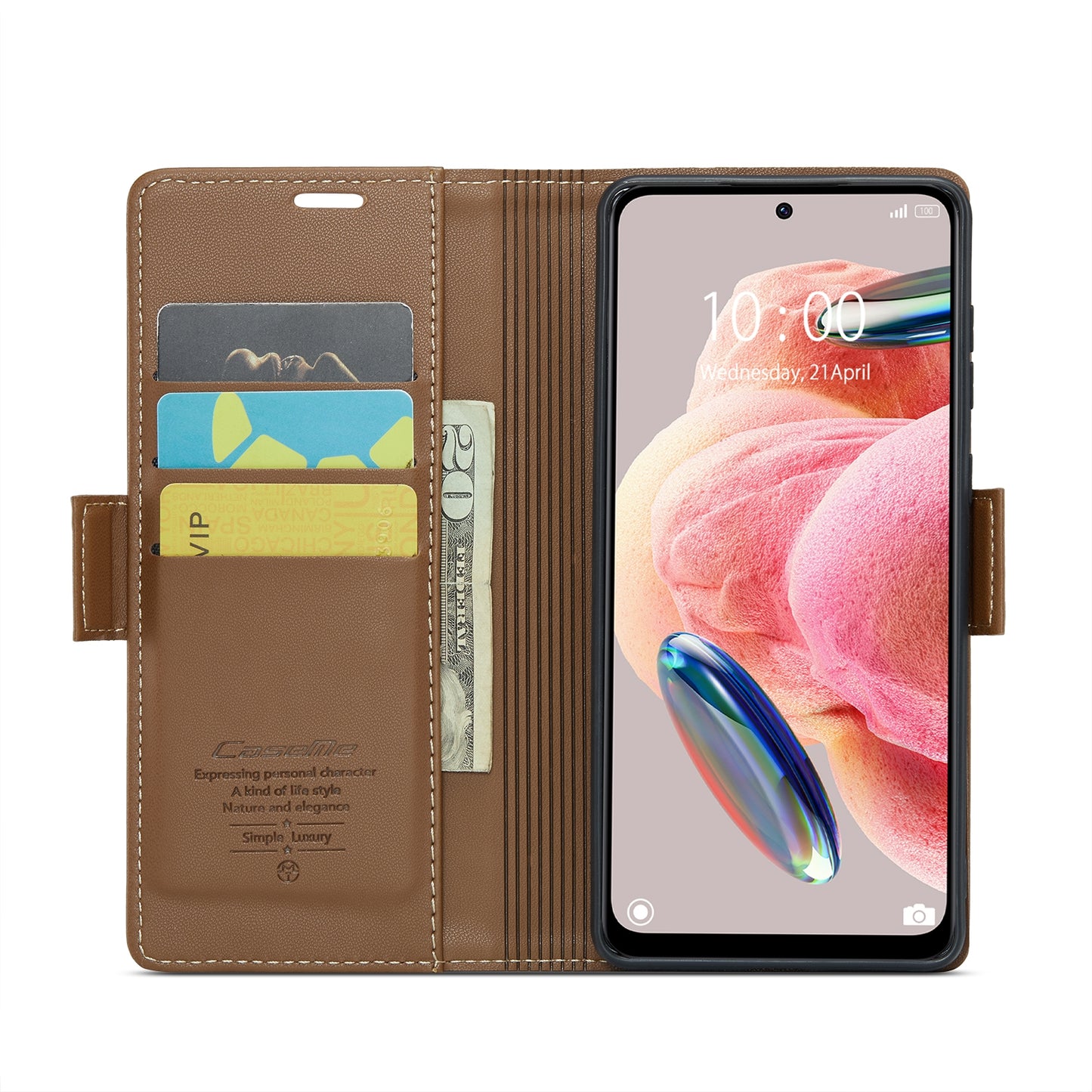 Xiaomi Redmi Note 12 4G Global Leather Wallet Case - RFID Blocking, Stand Function, Card Slots