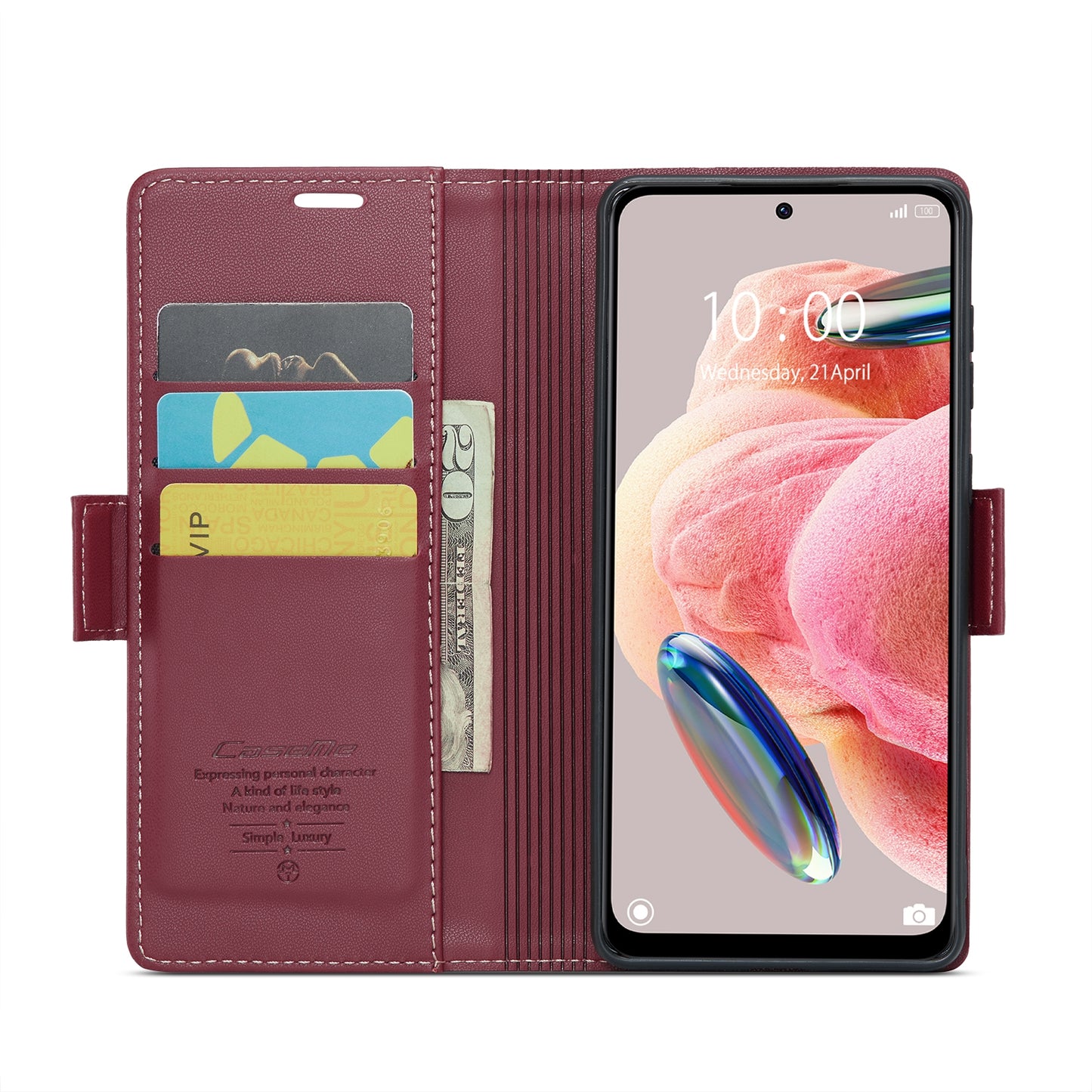 Xiaomi Redmi Note 12 4G Global Leather Wallet Case - RFID Blocking, Stand Function, Card Slots