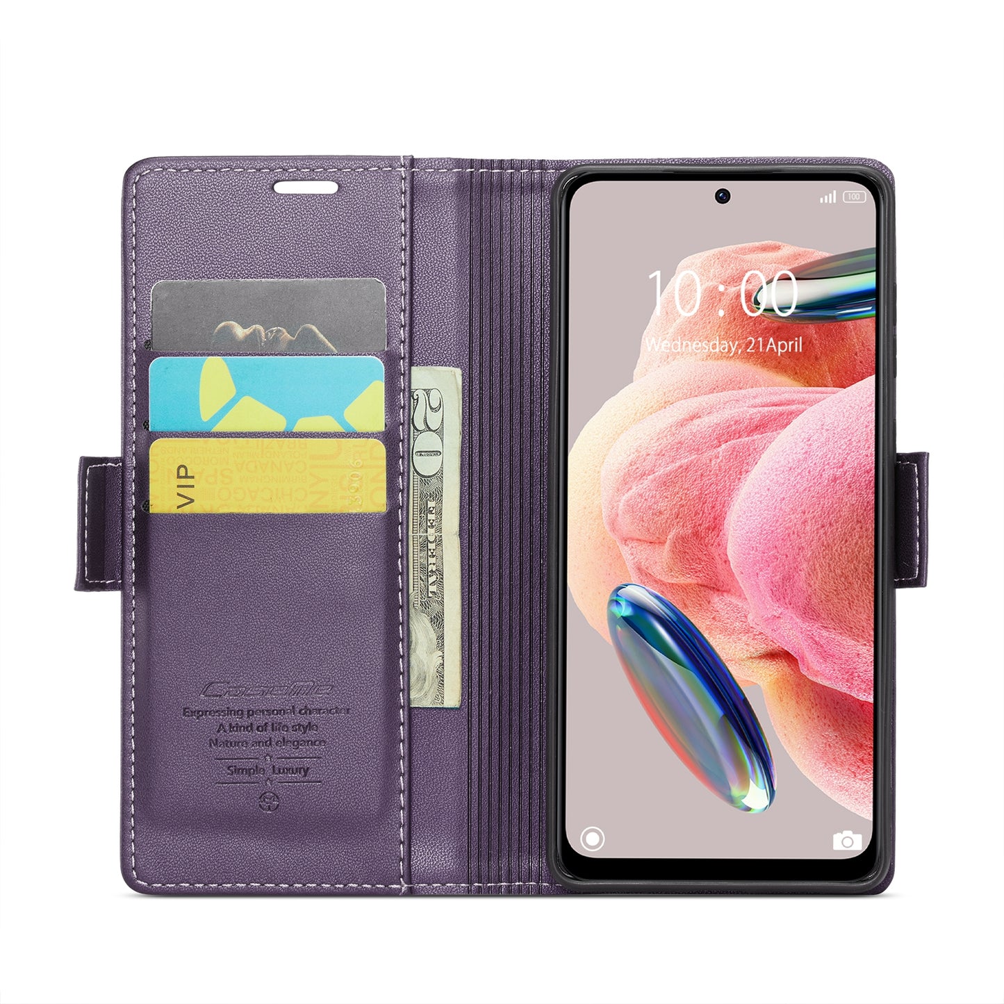 Xiaomi Redmi Note 12 4G Global Leather Wallet Case - RFID Blocking, Stand Function, Card Slots