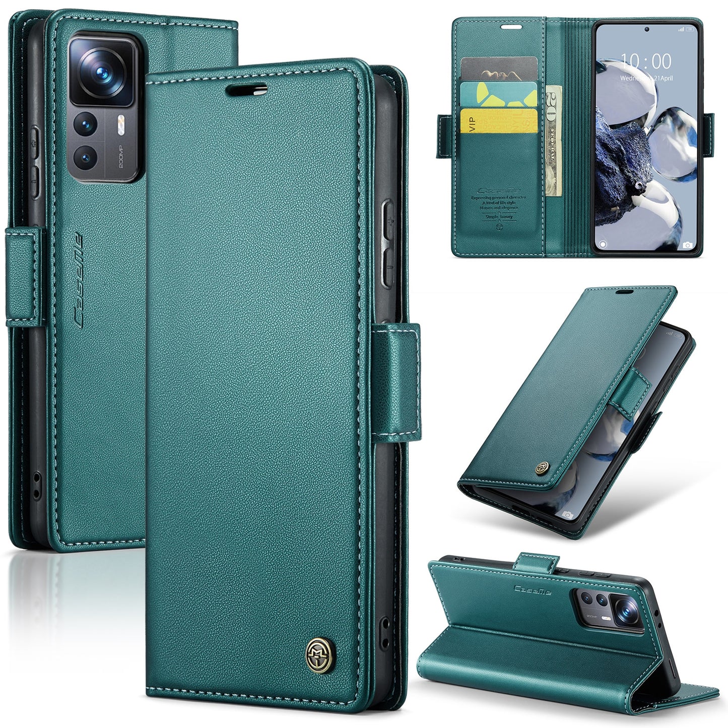 Xiaomi Redmi K50 Ultra Leather Wallet Case - RFID Blocking, Stand Function, Card Slots