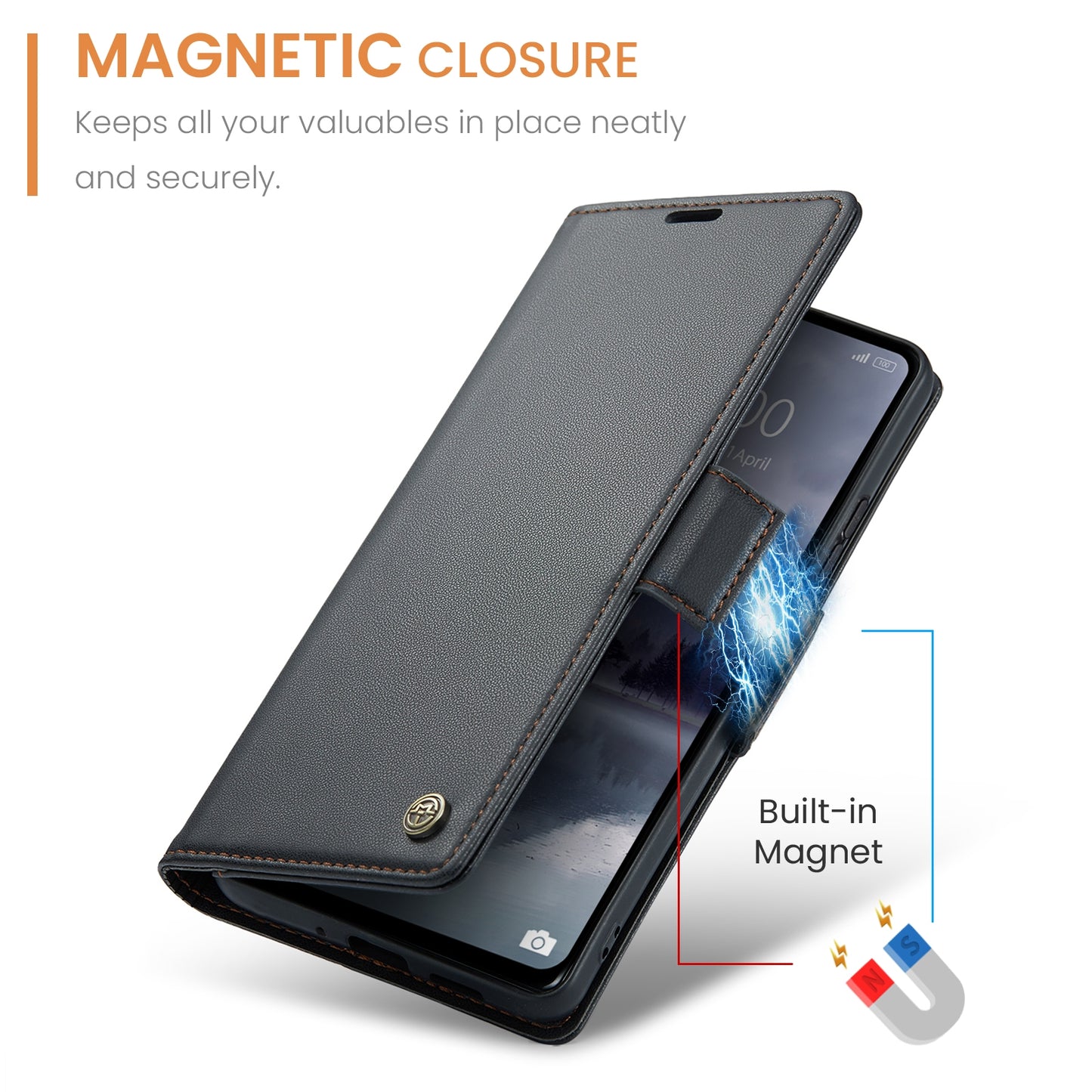 Xiaomi Redmi 12 4G/5G Leather Wallet Case - RFID Blocking, Stand Function, Card Slots