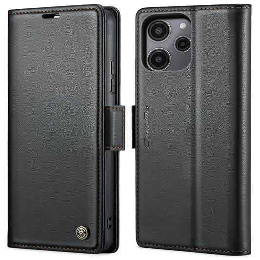 Xiaomi Redmi Note 12R Leather Wallet Case - RFID Blocking, Stand Function, Card Slots