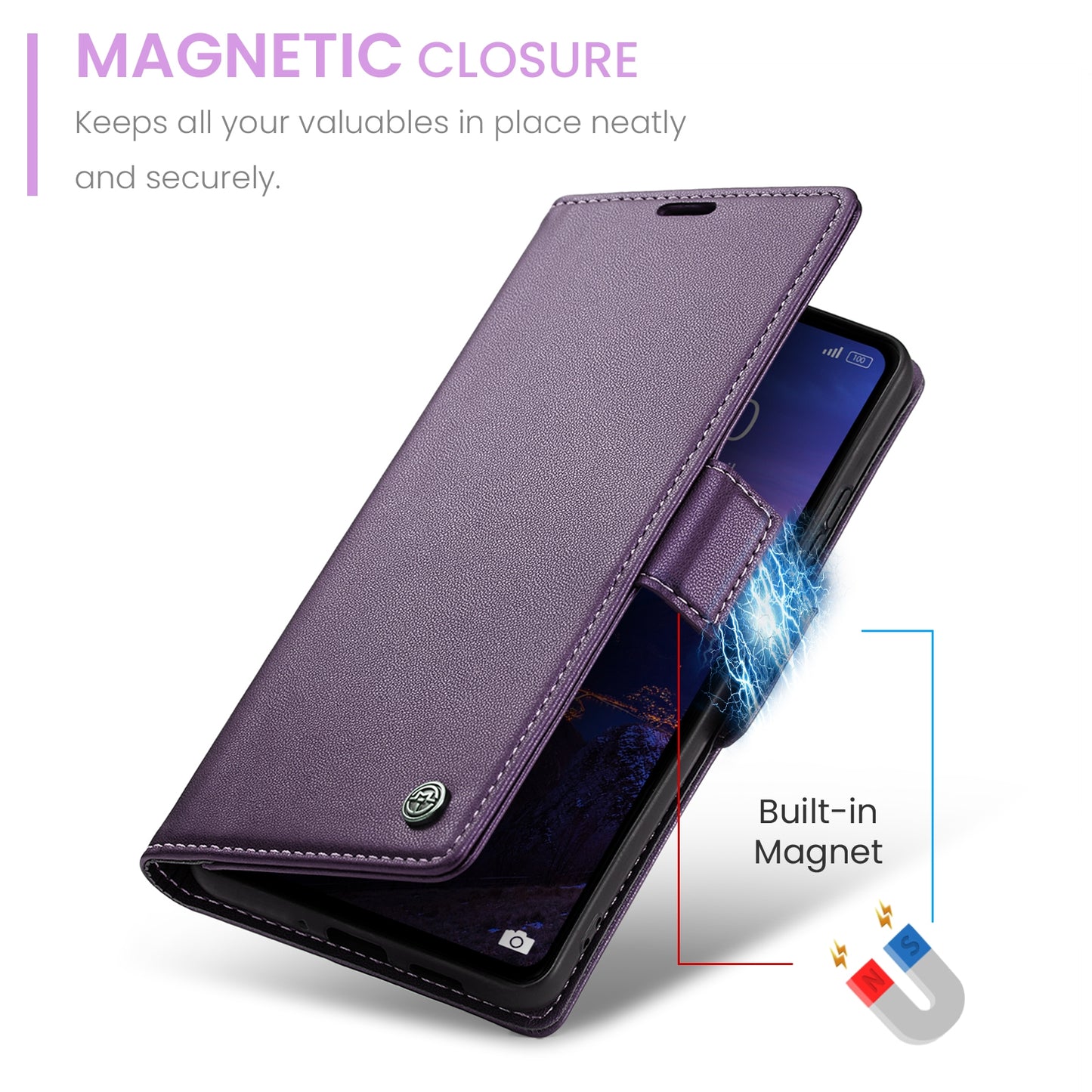 Xiaomi Redmi 12 4G/5G Leather Wallet Case - RFID Blocking, Stand Function, Card Slots