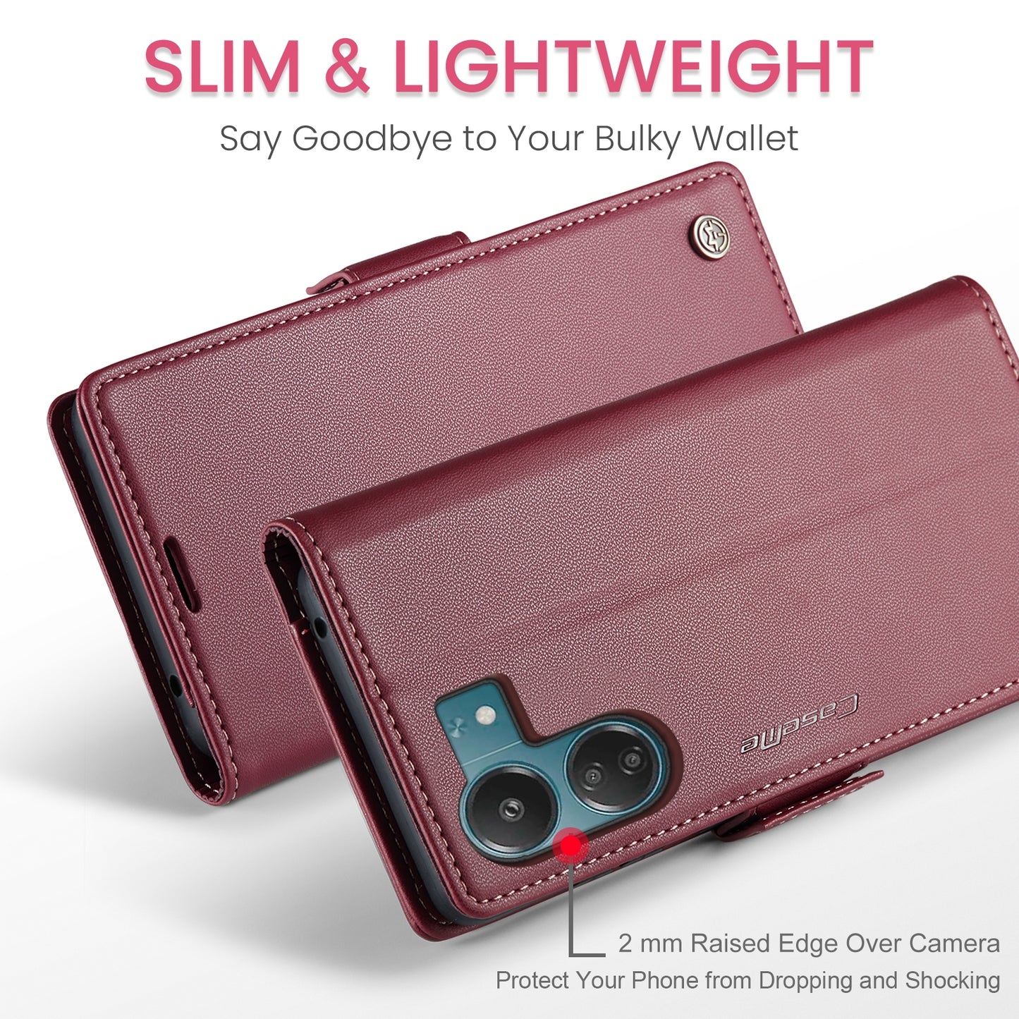 Xiaomi Redmi 13C 4G/5G Leather Wallet Case - RFID Blocking, Stand Function, Card Slots
