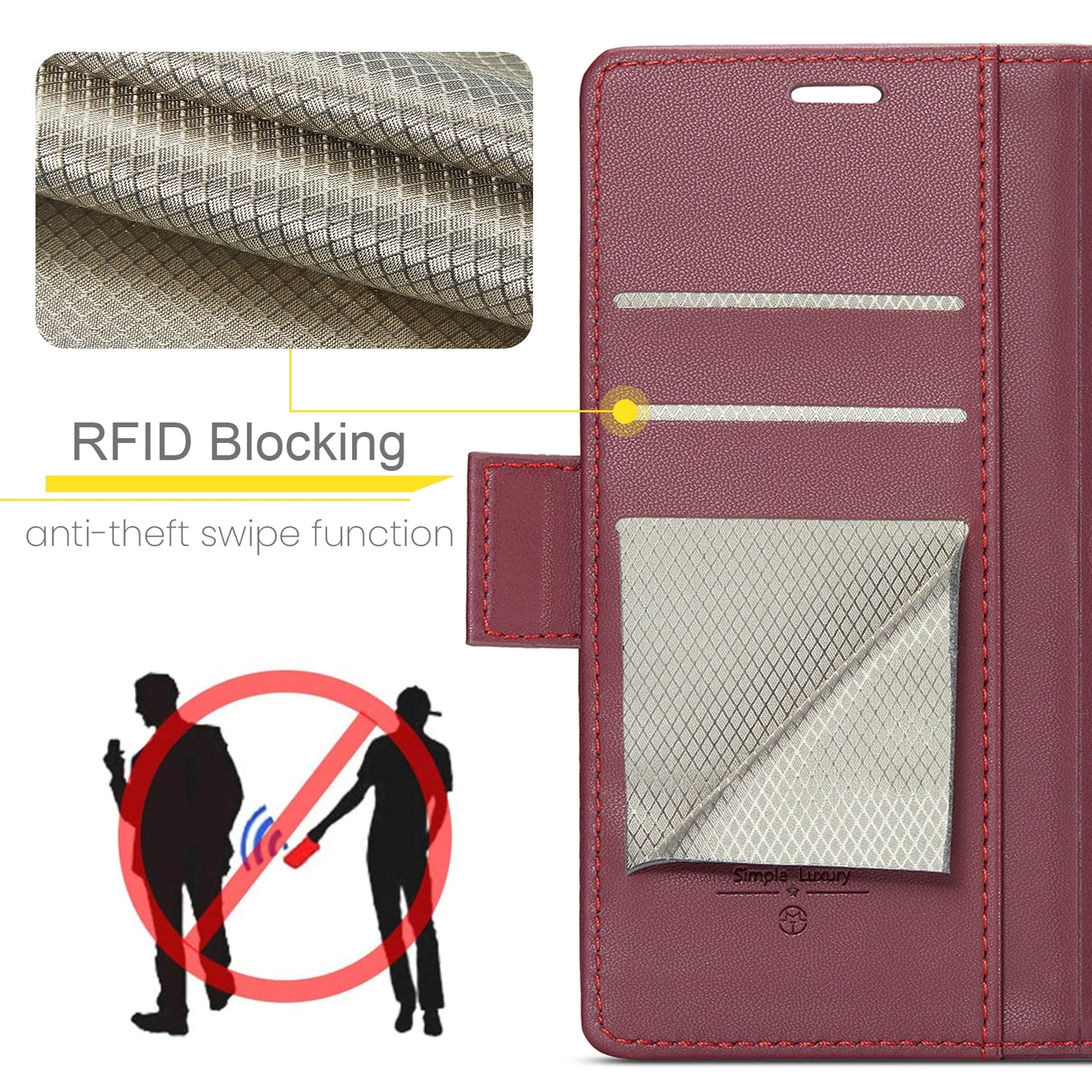 Xiaomi Redmi 13C 4G/5G Leather Wallet Case - RFID Blocking, Stand Function, Card Slots