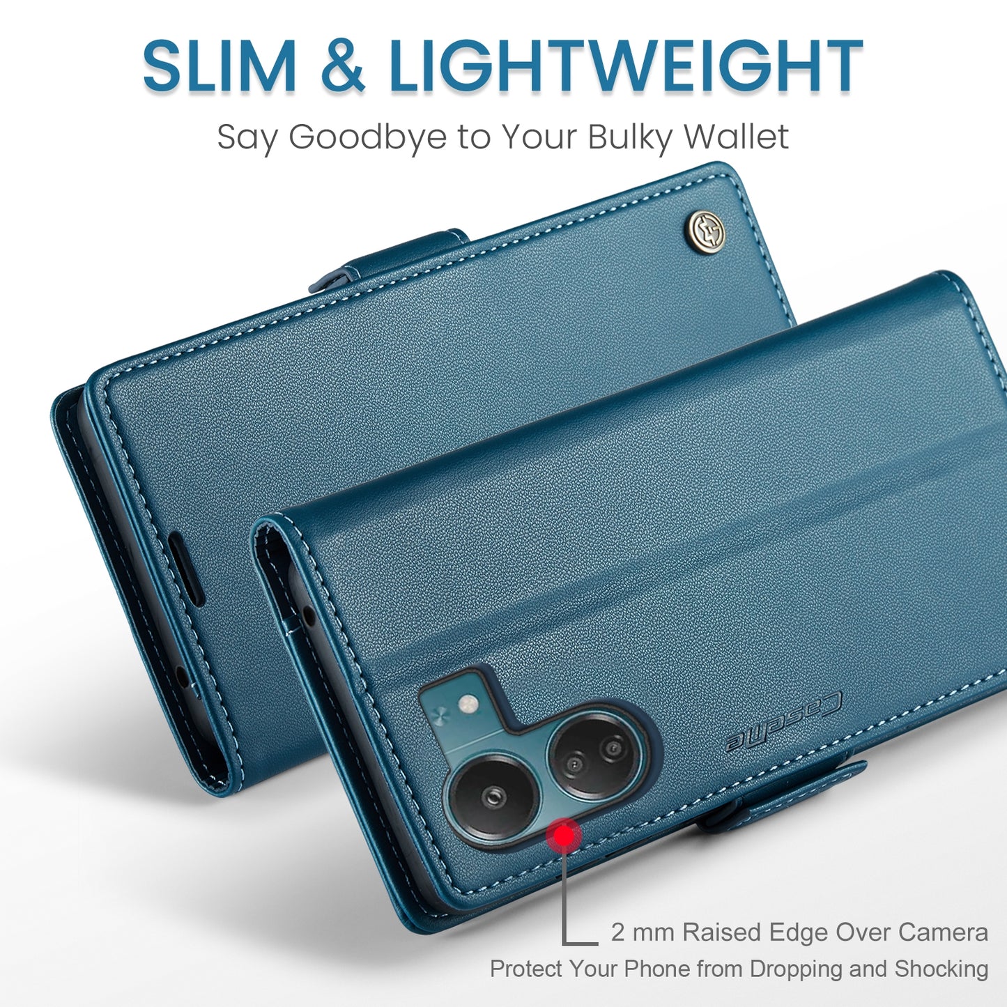 Xiaomi Redmi 13C 4G/5G Leather Wallet Case - RFID Blocking, Stand Function, Card Slots