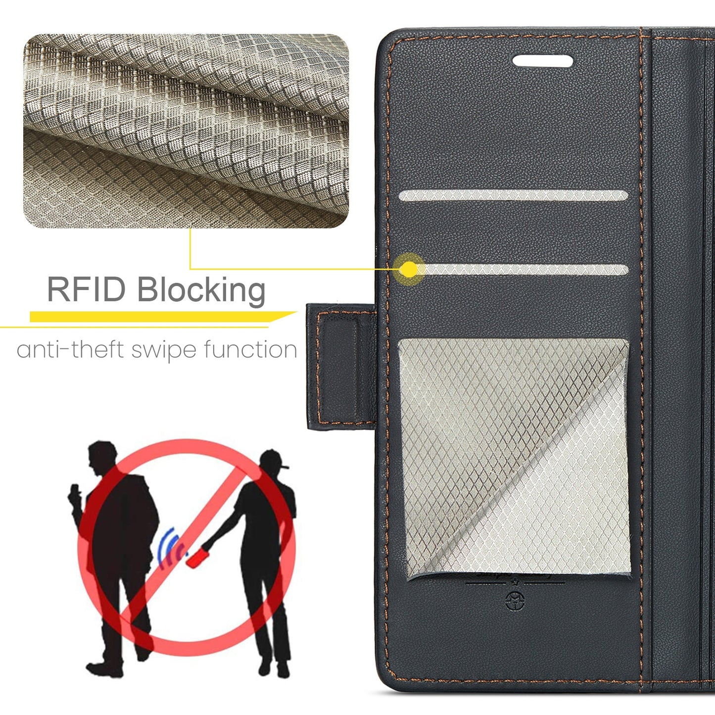 Xiaomi Redmi Note 13 5G Leather Wallet Case - RFID Blocking, Stand Function, Card Slots
