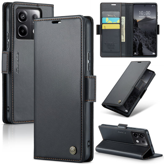 Xiaomi Redmi Note 13 Pro 5G Leather Wallet Case - RFID Blocking, Stand Function, Card Slots