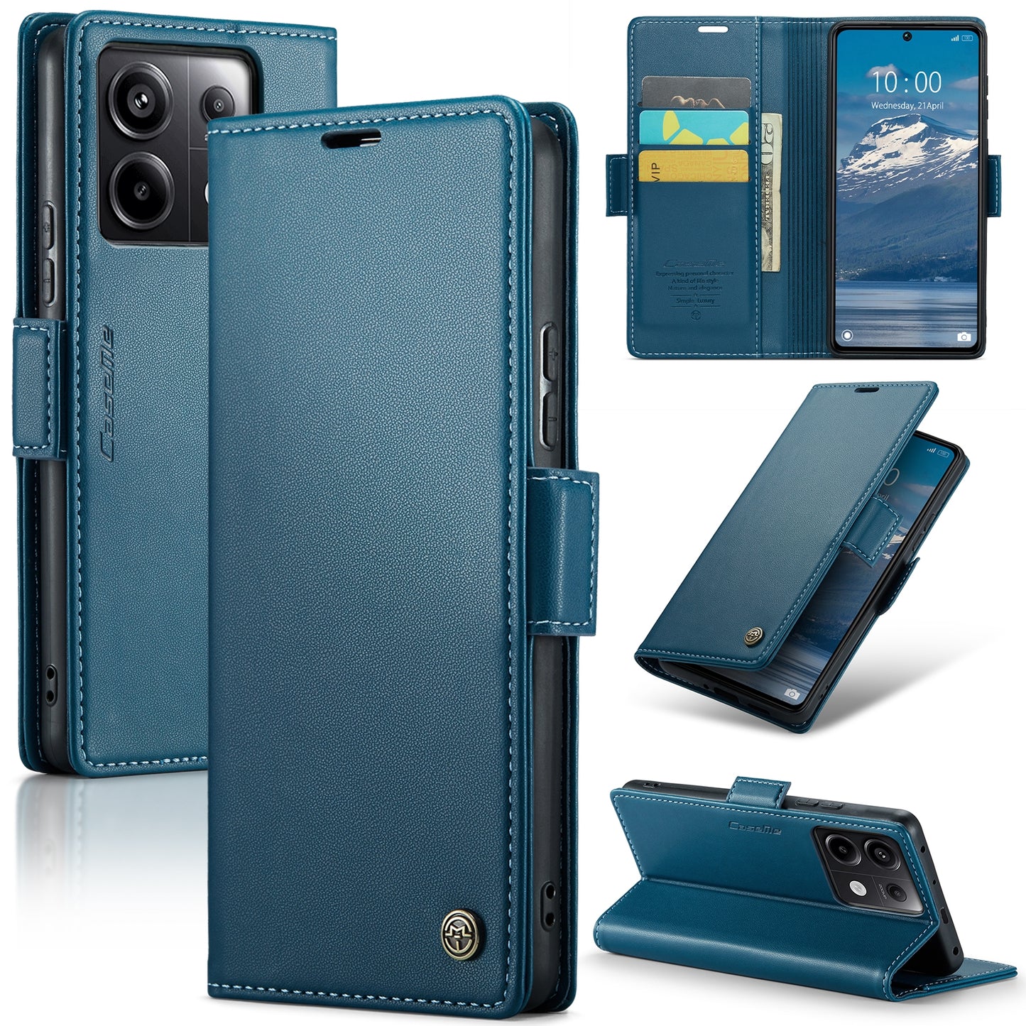 Xiaomi Redmi Note 13 Pro 5G Leather Wallet Case - RFID Blocking, Stand Function, Card Slots
