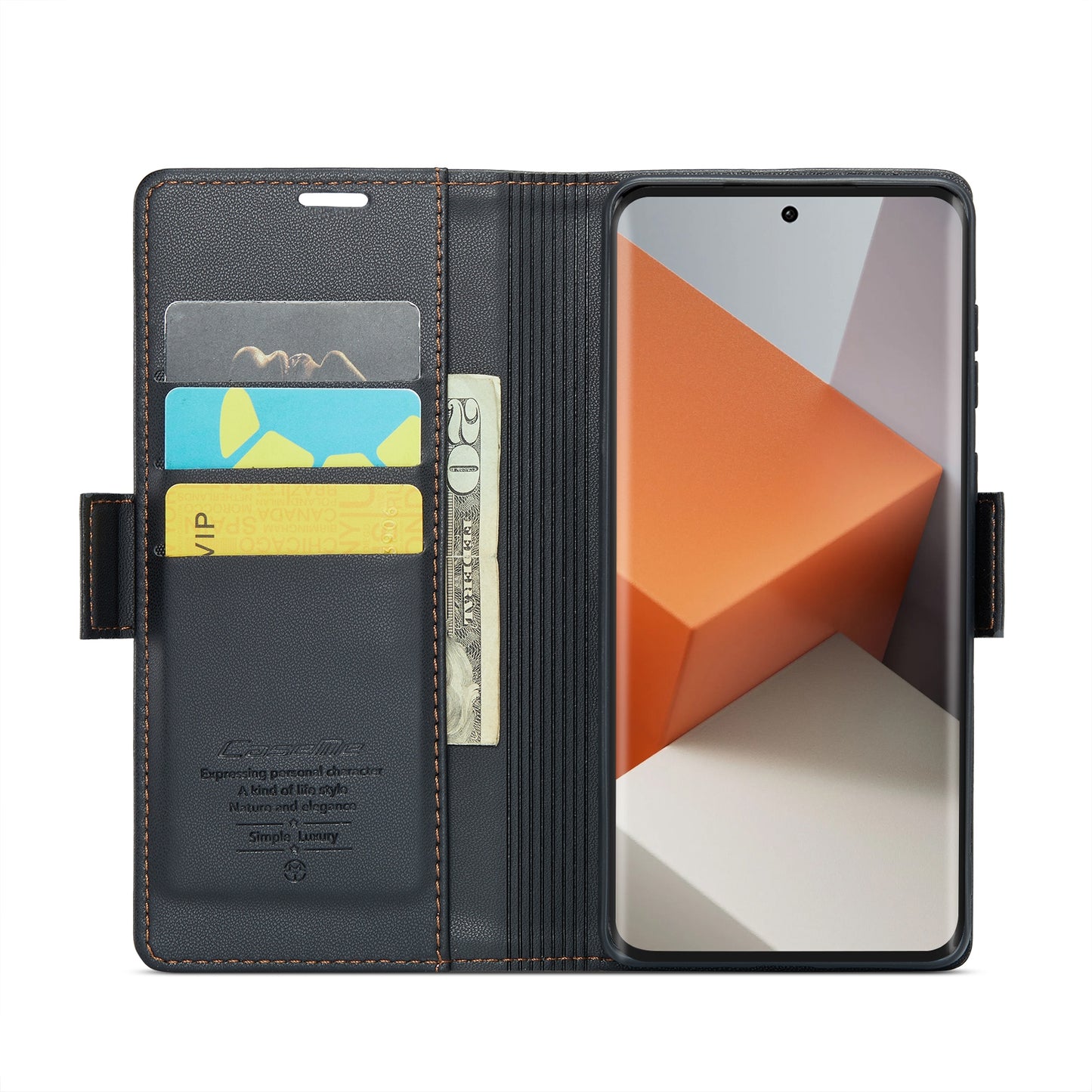 Xiaomi Redmi Note 13 Pro+ 5G Leather Wallet Case - RFID Blocking, Stand Function, Card Slots