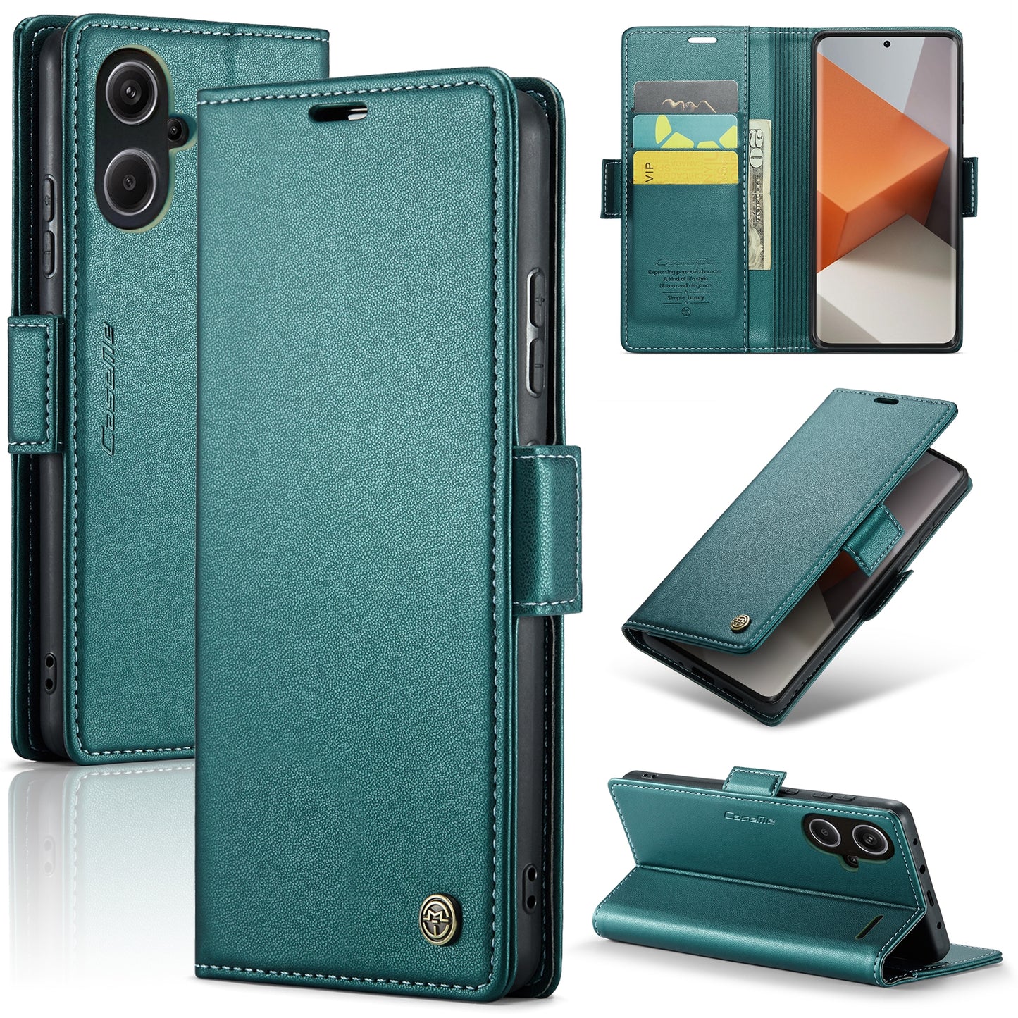 Xiaomi Redmi Note 13 Pro+ 5G Leather Wallet Case - RFID Blocking, Stand Function, Card Slots