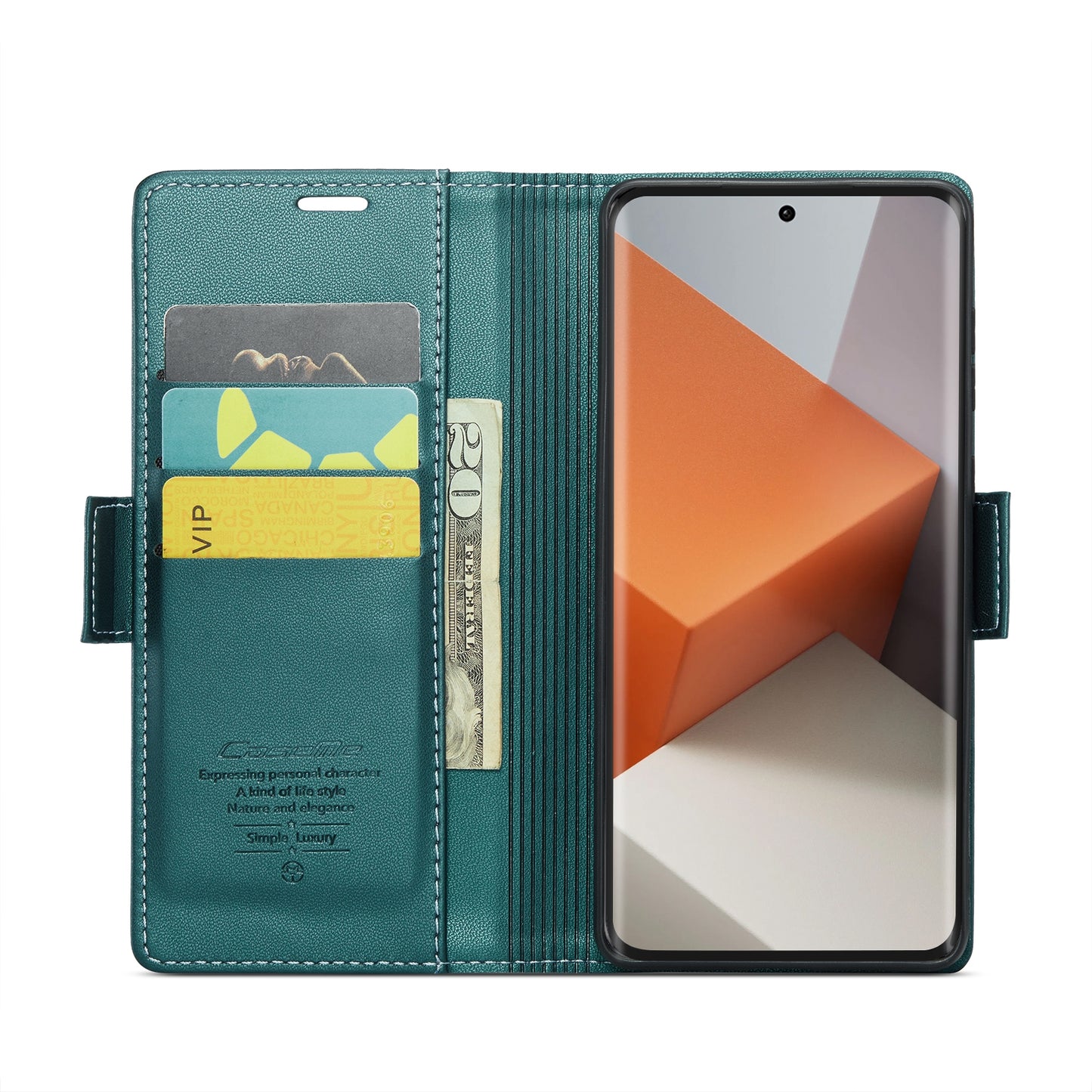 Xiaomi Redmi Note 13 Pro+ 5G Leather Wallet Case - RFID Blocking, Stand Function, Card Slots
