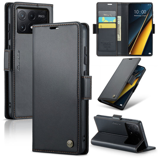 Xiaomi Redmi K70E 5G Leather Wallet Case - RFID Blocking, Stand Function, Card Slots