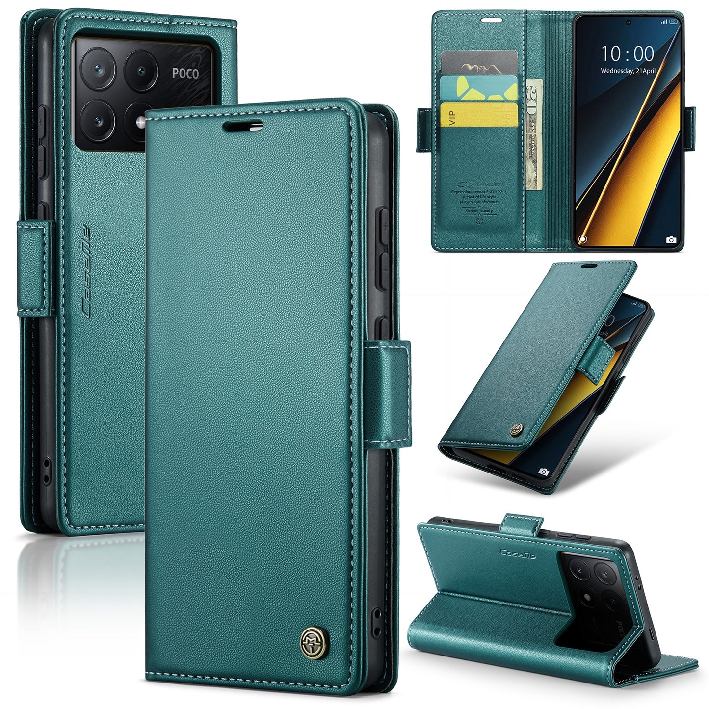 Xiaomi Redmi K70E 5G Leather Wallet Case - RFID Blocking, Stand Function, Card Slots