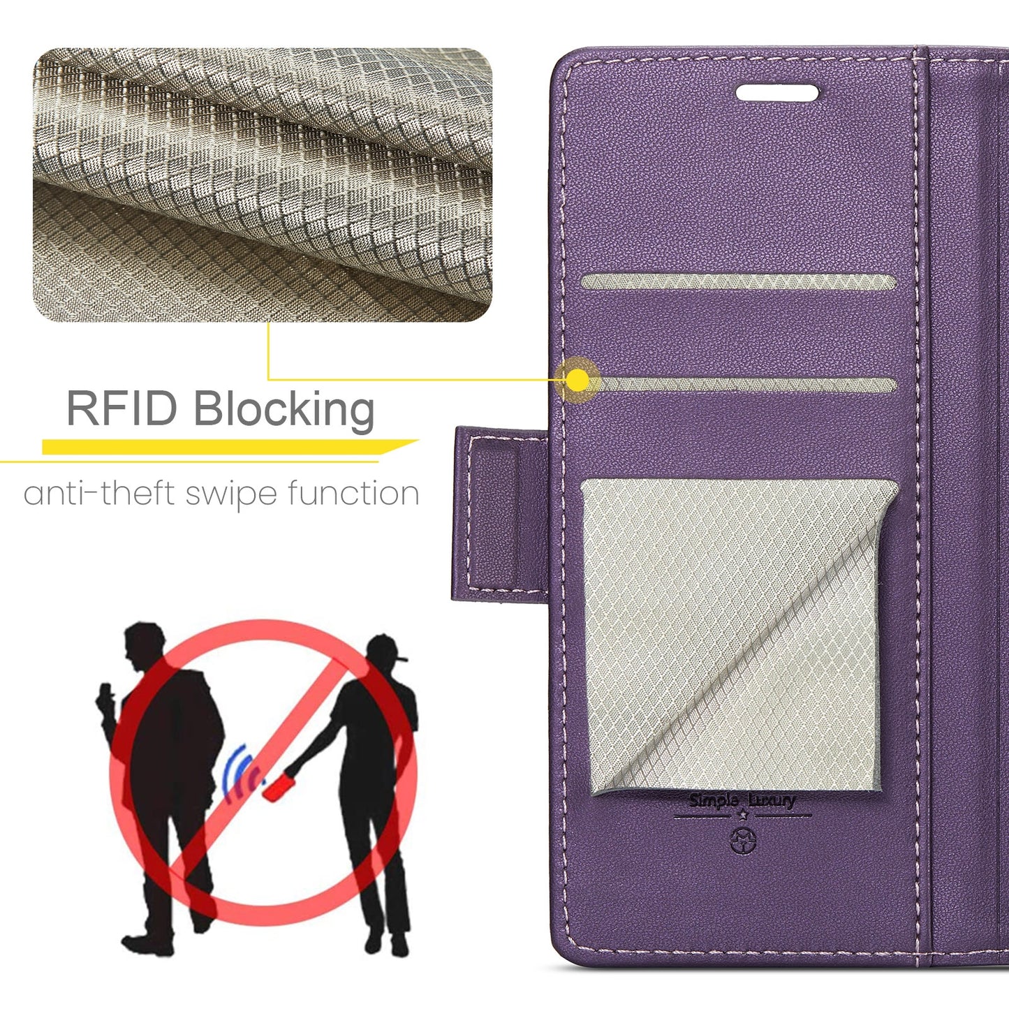 Xiaomi Redmi Note 13 4G Leather Wallet Case - RFID Blocking, Stand Function, Card Slots