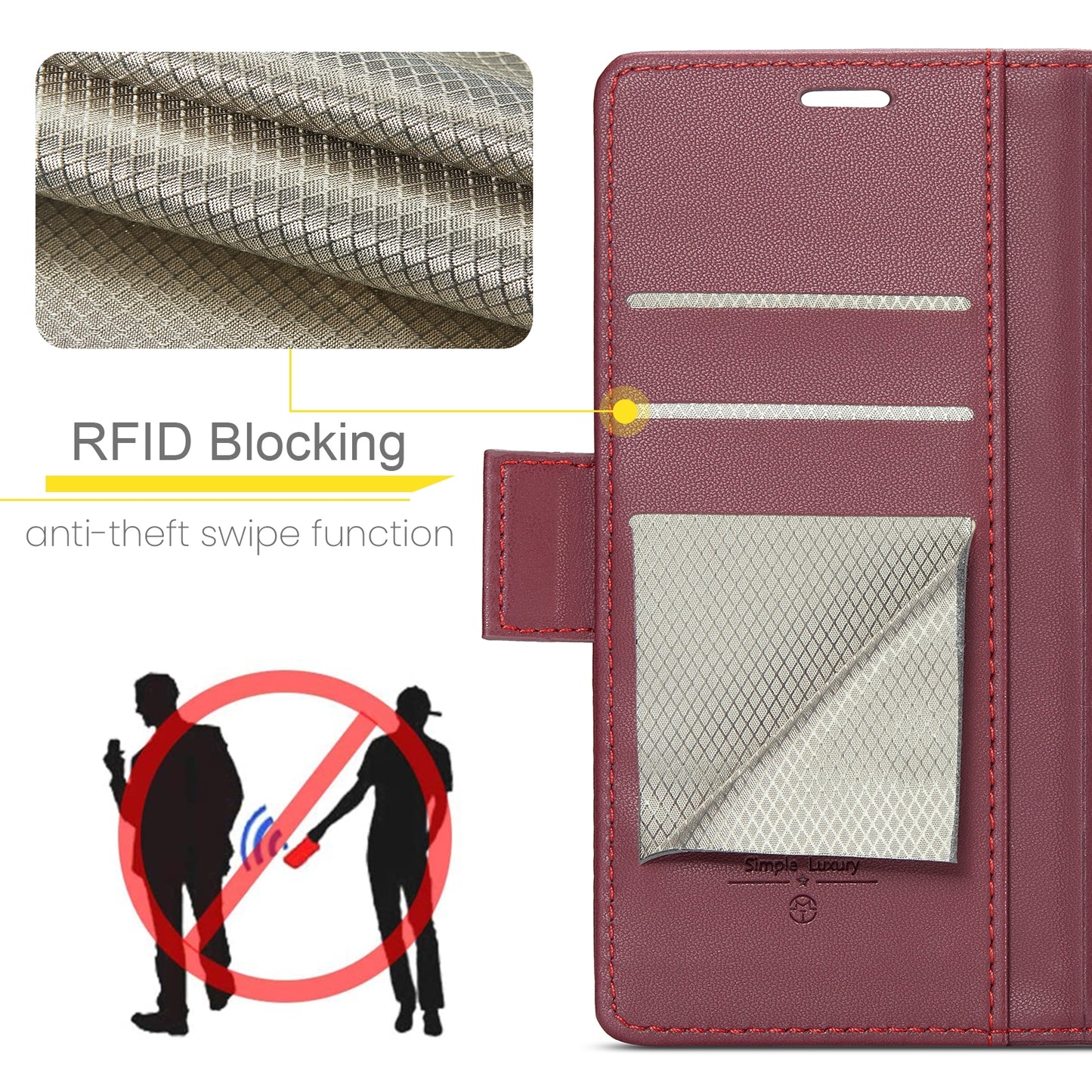Xiaomi Redmi Note 13 Pro 4G Leather Wallet Case - RFID Blocking, Stand Function, Card Slots