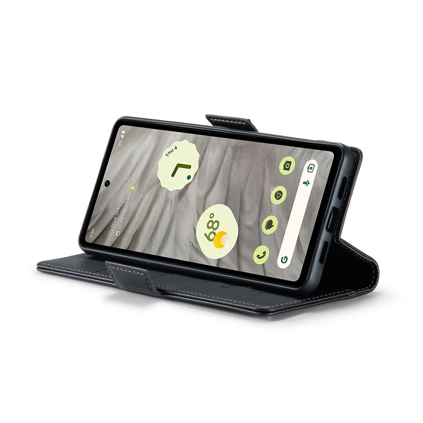 Google Pixel 7a Leather Wallet Case - RFID Blocking, Stand Function, Card Slots