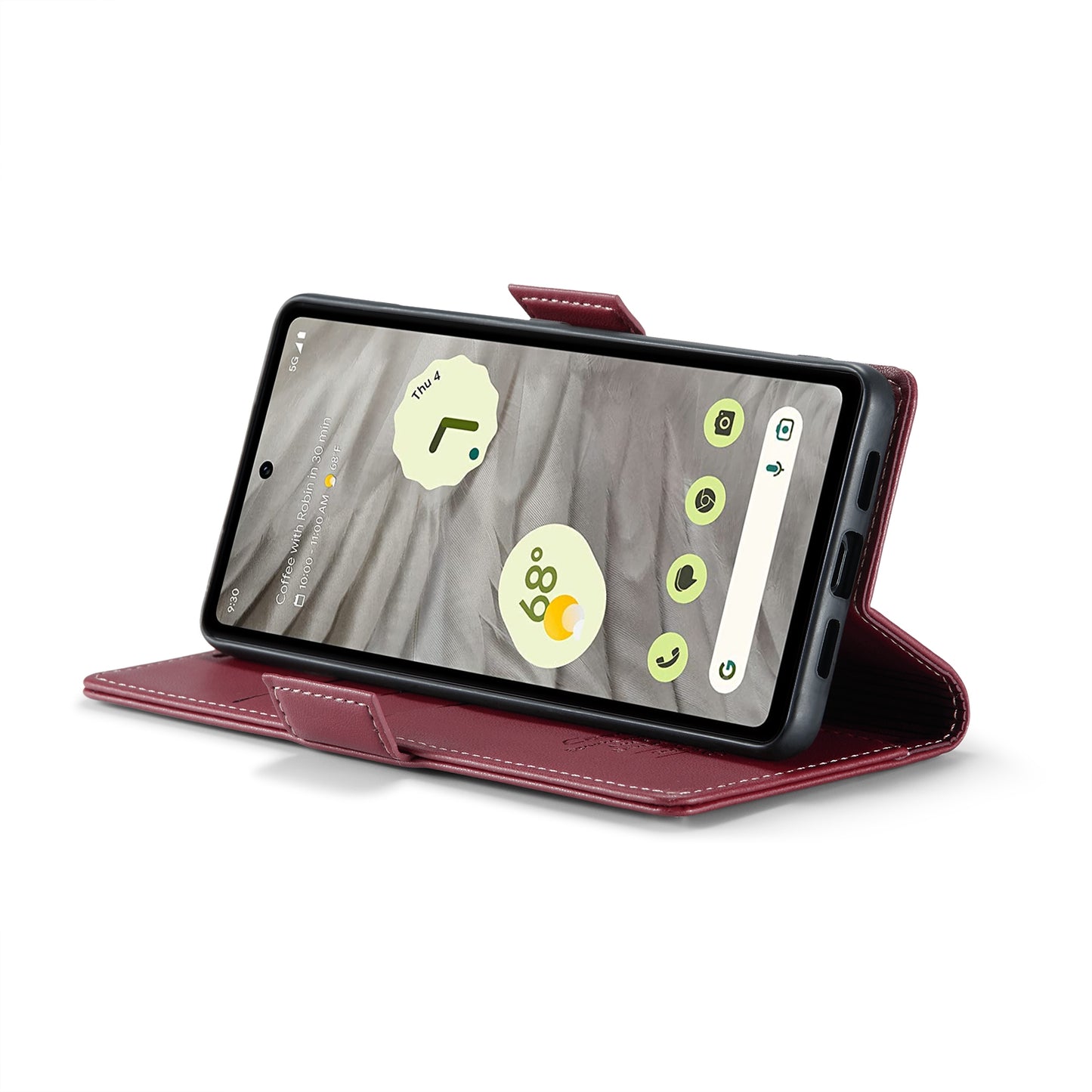 Google Pixel 7a Leather Wallet Case - RFID Blocking, Stand Function, Card Slots