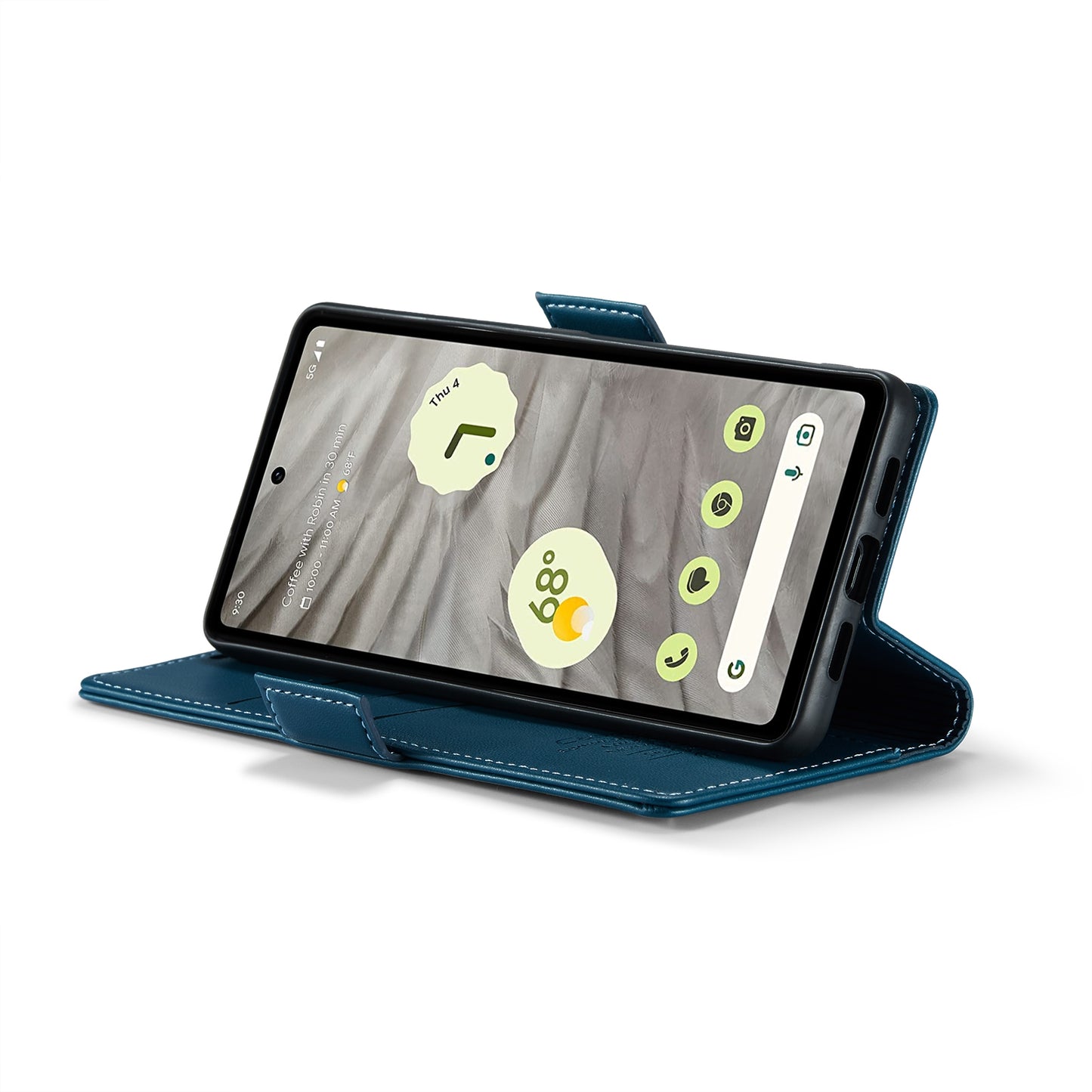 Google Pixel 7a Leather Wallet Case - RFID Blocking, Stand Function, Card Slots