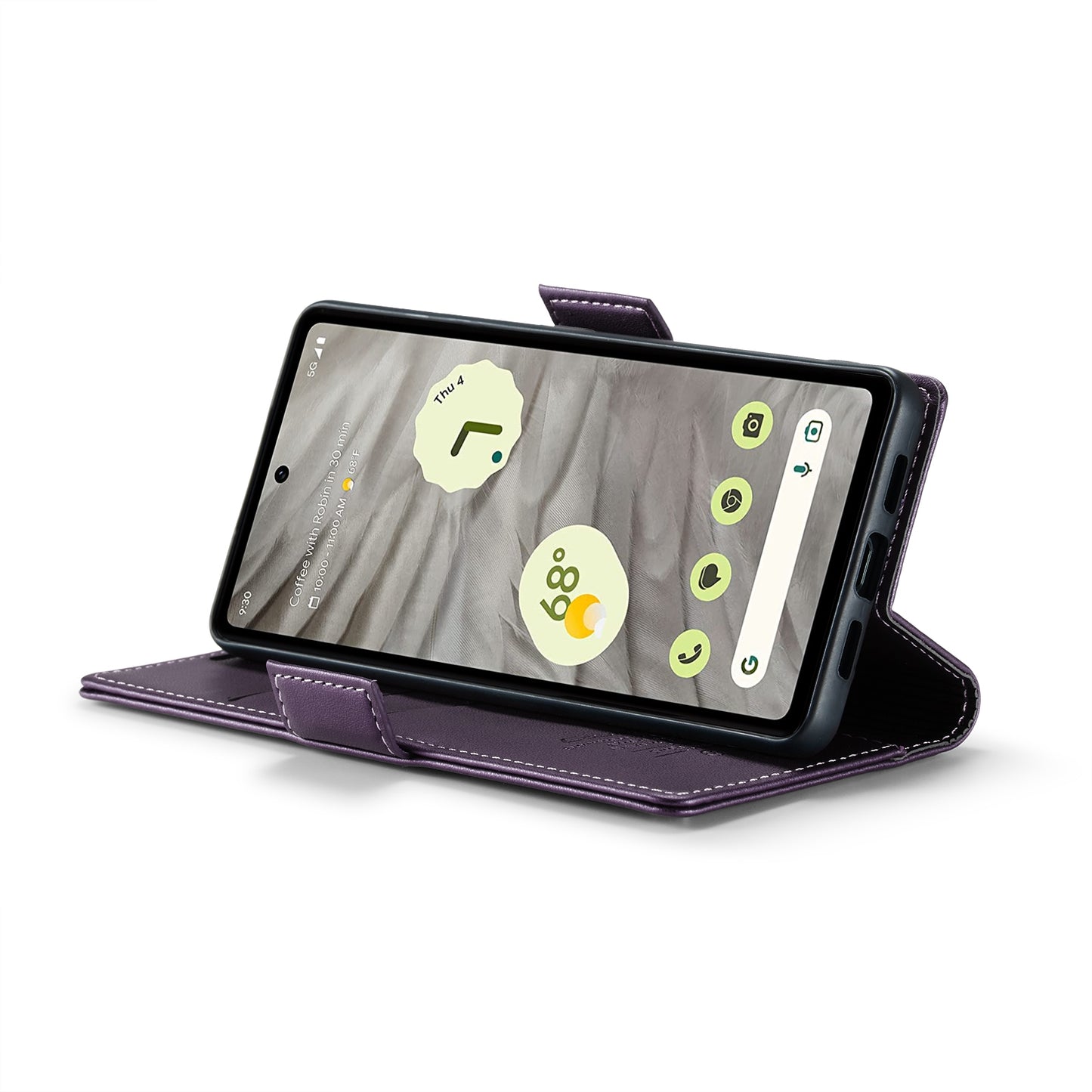 Google Pixel 7a Leather Wallet Case - RFID Blocking, Stand Function, Card Slots