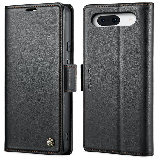 Google Pixel 8a Leather Wallet Case - RFID Blocking, Stand Function, Card Slots