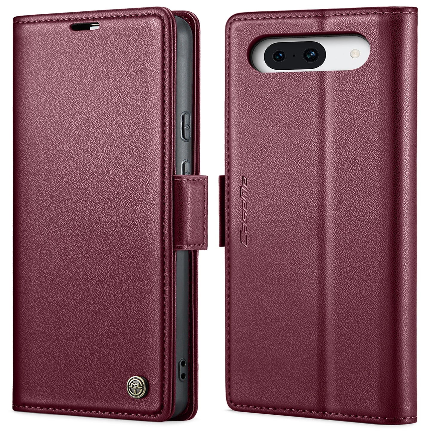 Google Pixel 8a Leather Wallet Case - RFID Blocking, Stand Function, Card Slots