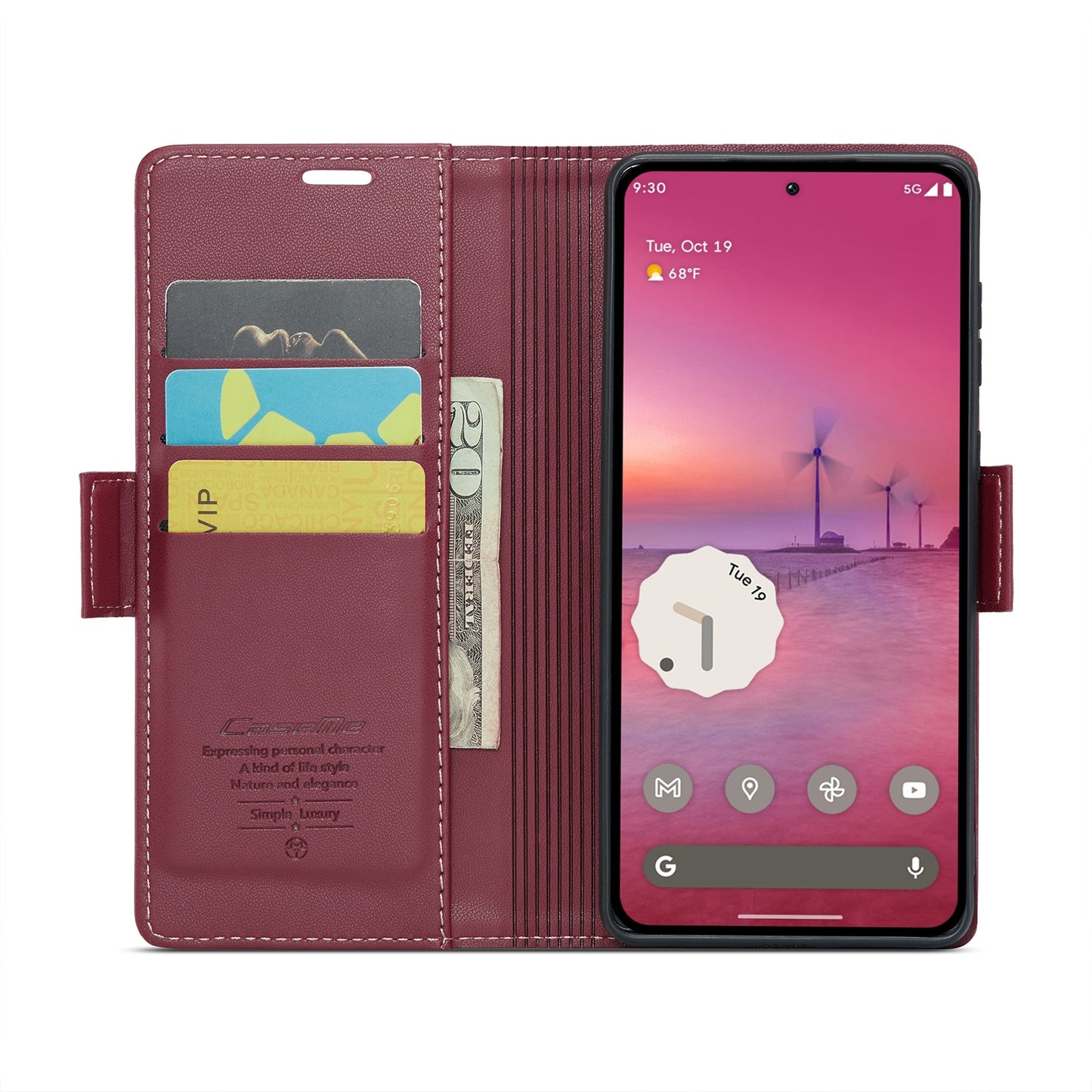 Google Pixel 9 Pro XL Leather Wallet Case - RFID Blocking, Stand Function, Card Slots
