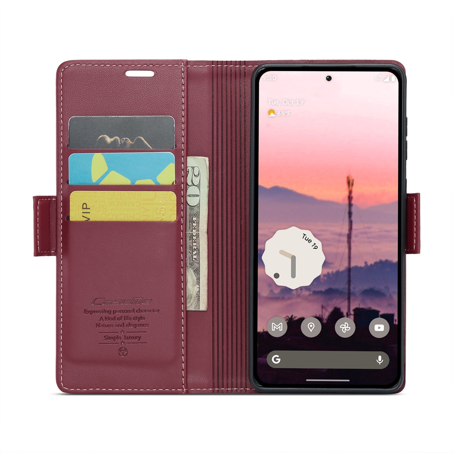 Google Pixel 9 Pro Leather Wallet Case - RFID Blocking, Stand Function, Card Slots