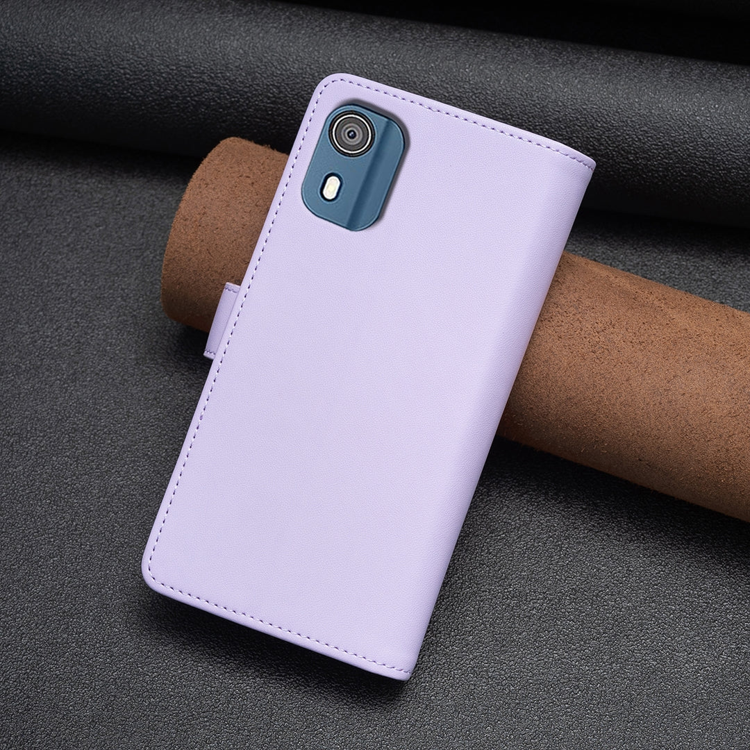 Nokia C02 Leather Flip Wallet Phone Case with 9 Card Slots, Zipper Compartment, and Adjustable Stand