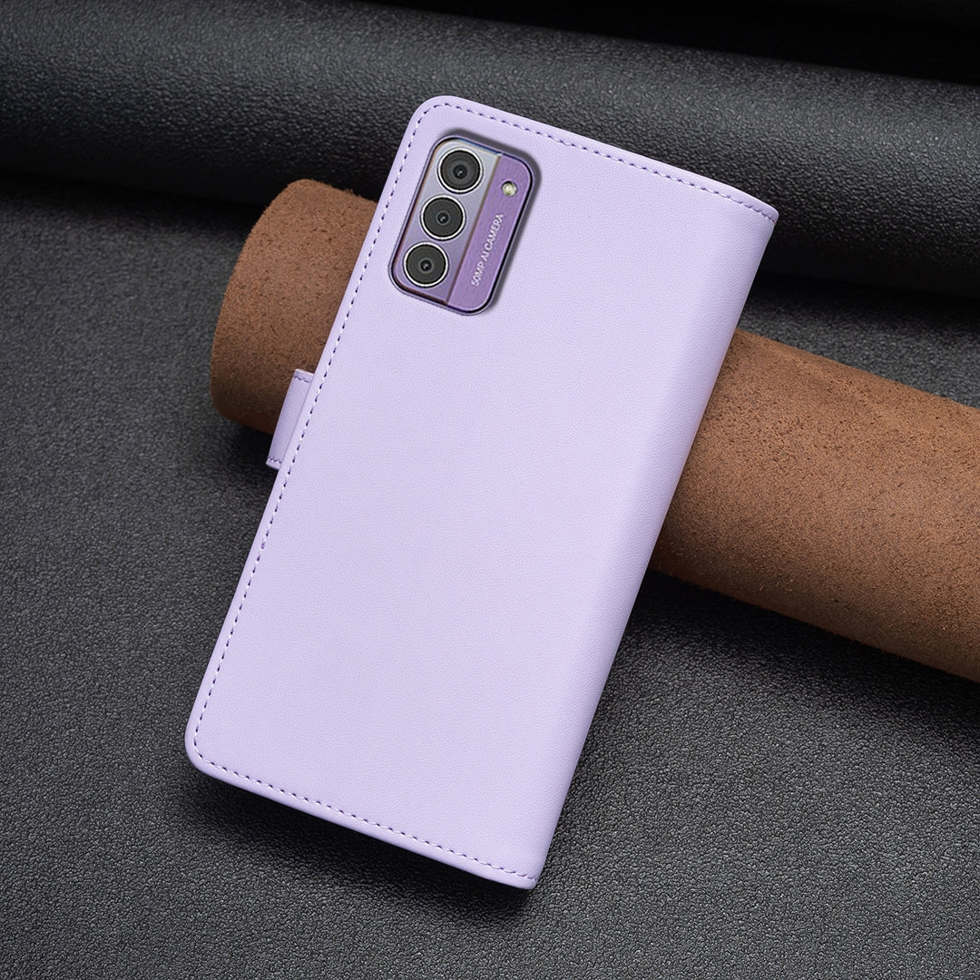 Nokia G310 Leather Flip Wallet Phone Case with 9 Card Slots, Zipper Compartment, and Adjustable Stand