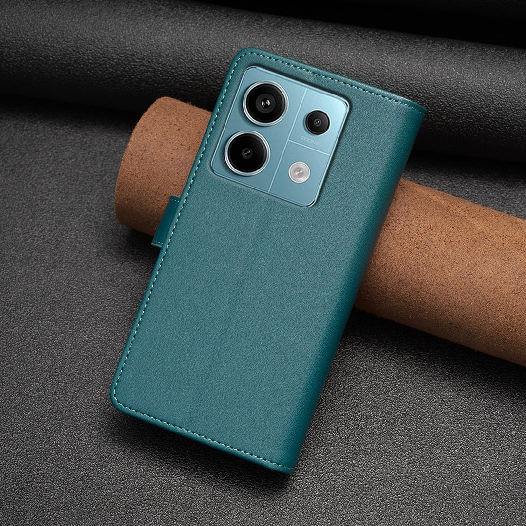 Xiaomi Redmi Note 13 Pro 5G Leather Flip Wallet Phone Case with 9 Card Slots, Zipper Compartment, and Adjustable Stand