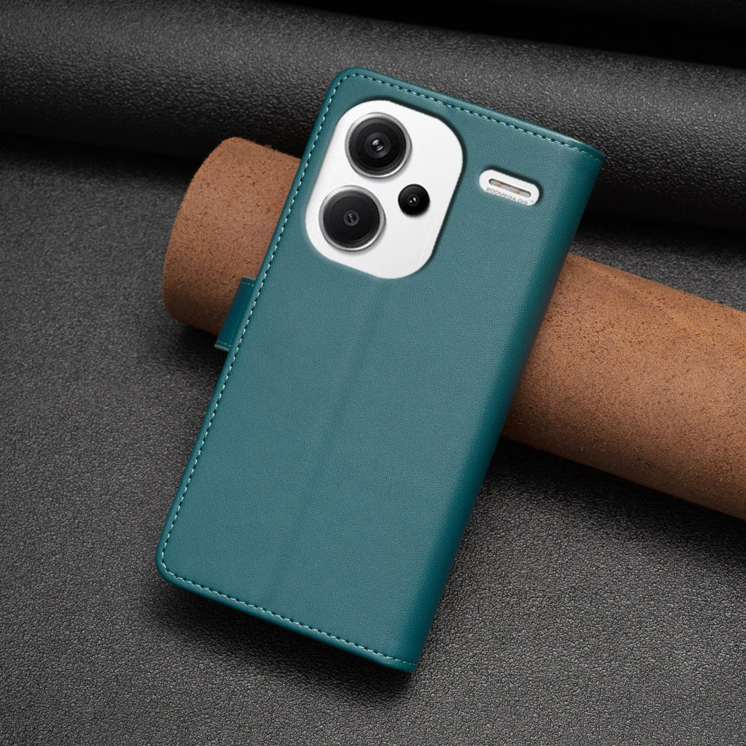 Xiaomi Redmi Note 13 Pro+ 5G Leather Flip Wallet Phone Case with 9 Card Slots, Zipper Compartment, and Adjustable Stand