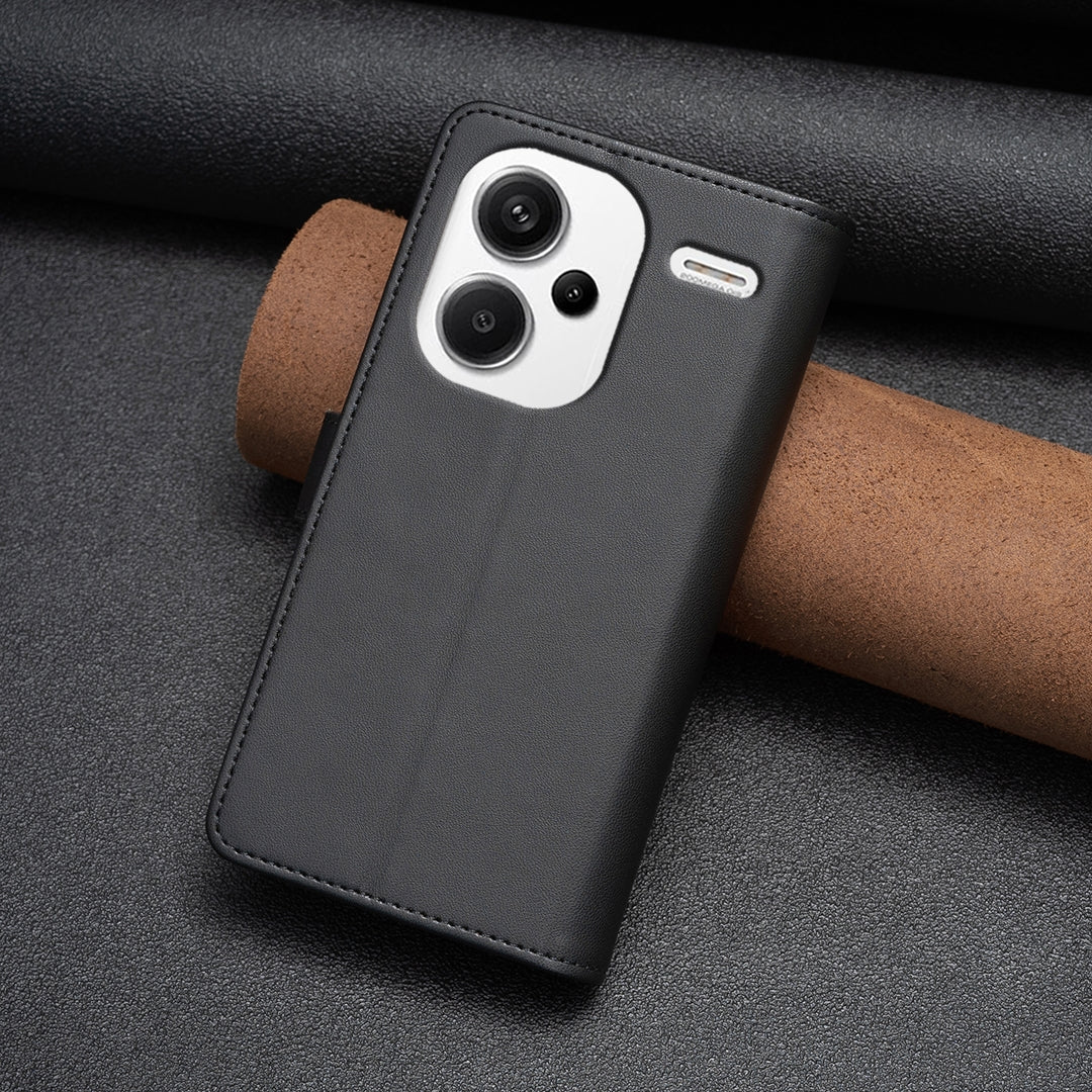 Xiaomi Redmi Note 13 Pro+ 5G Leather Flip Wallet Phone Case with 9 Card Slots, Zipper Compartment, and Adjustable Stand